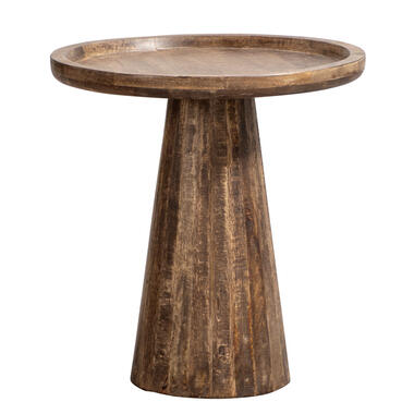 Bijzettafel Troy - mangohout - 48xØ45 cm - Leen Bakker