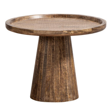 Bijzettafel Troy - mangohout - 40xØ55 cm - Leen Bakker