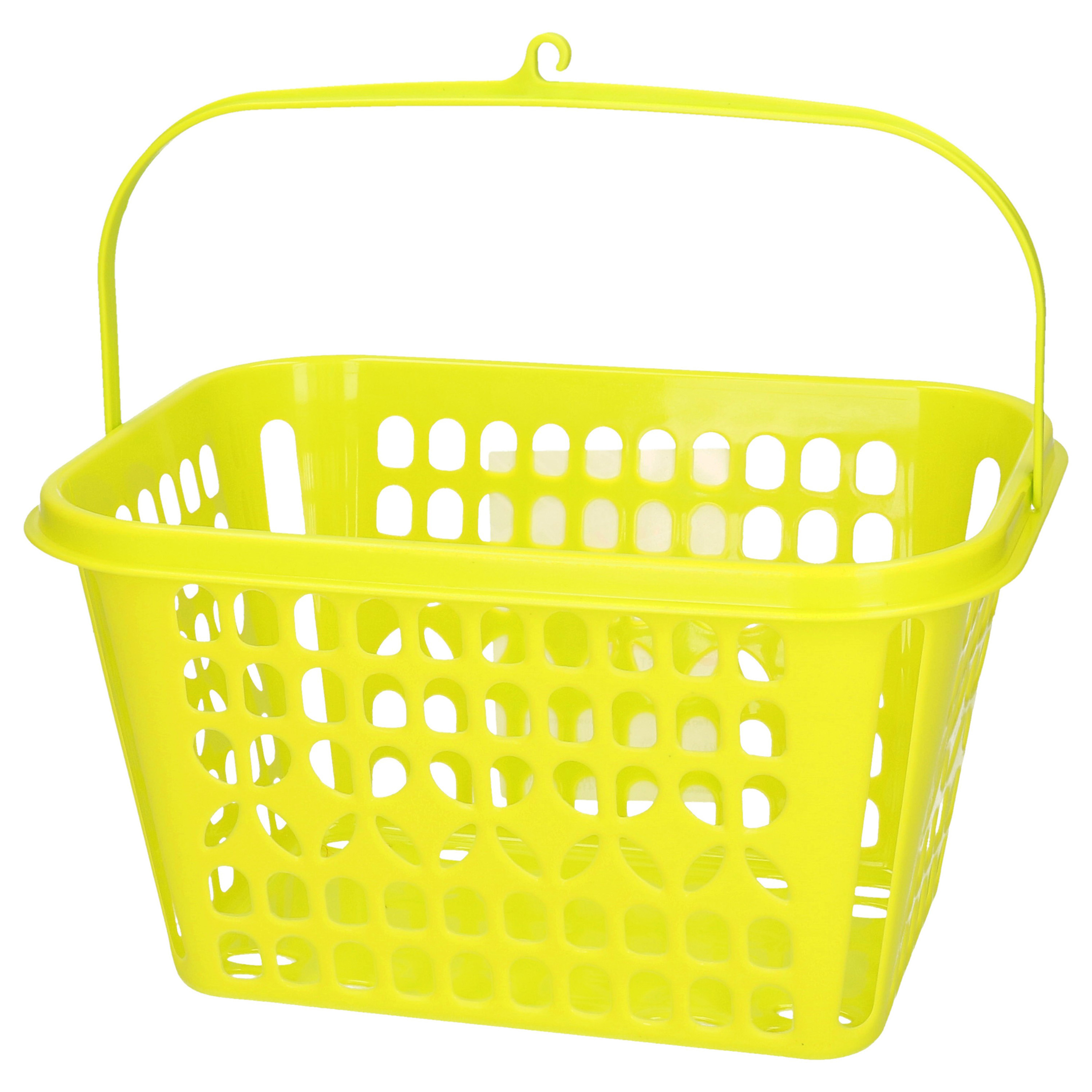 Plasticforte Knijpermandje - lime groen - 20x25x14 cm - wasknijper mandje - kunststof -