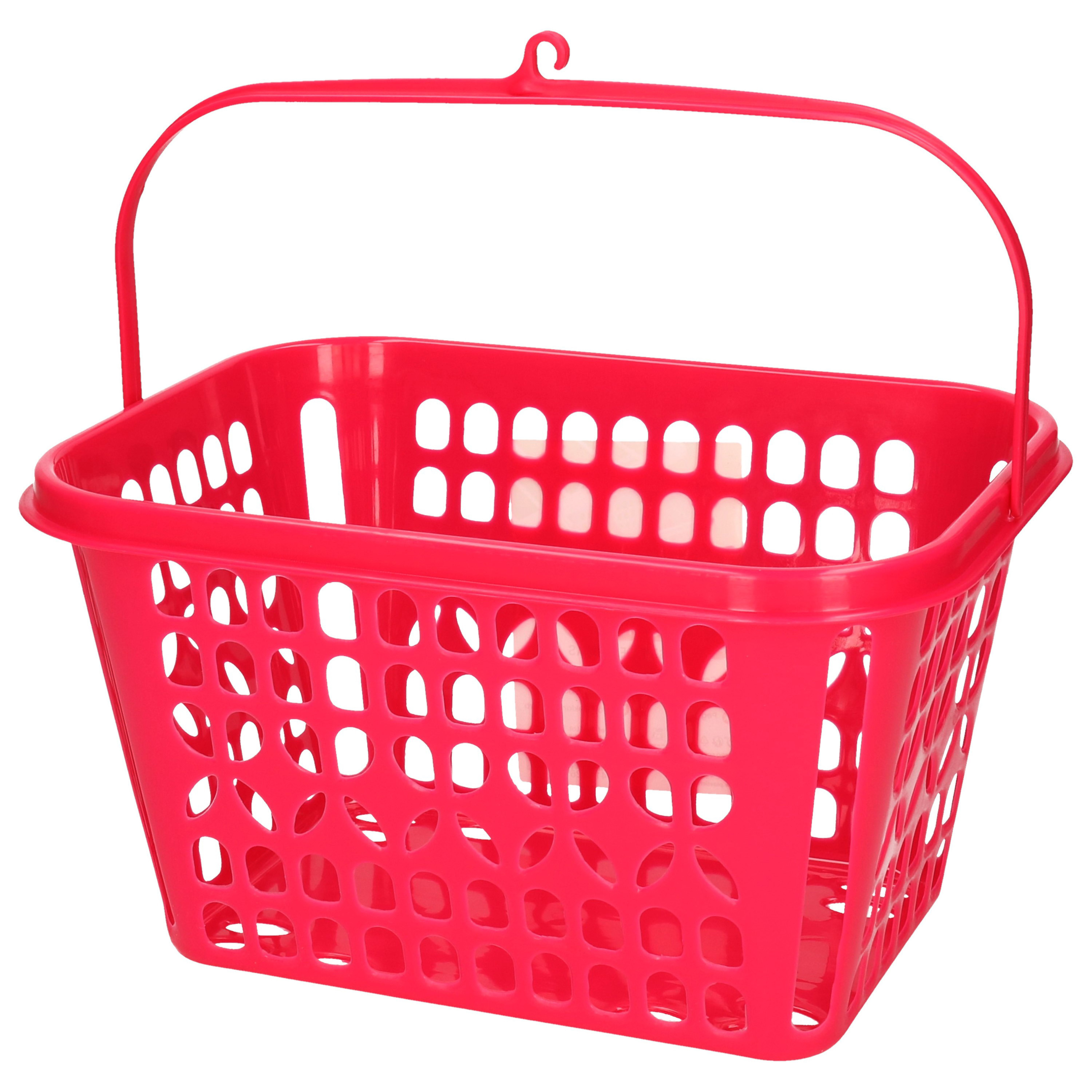 Plasticforte Knijpermandje - fuchsia roze - 20x25x14 cm - wasknijper mandje - kunststof -