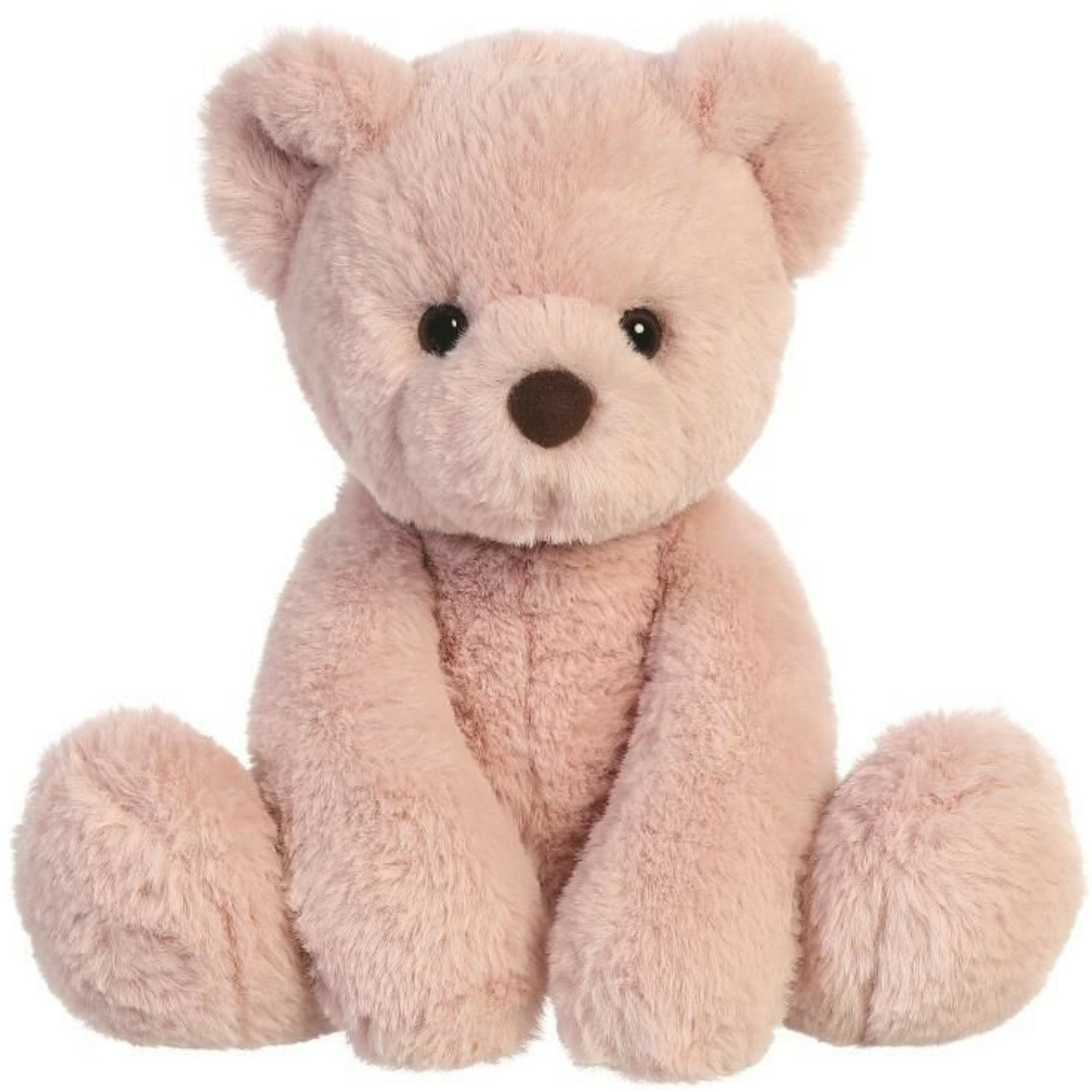 Pluche knuffeldier teddybeer - oud roze - 28 cm - bosdieren thema -