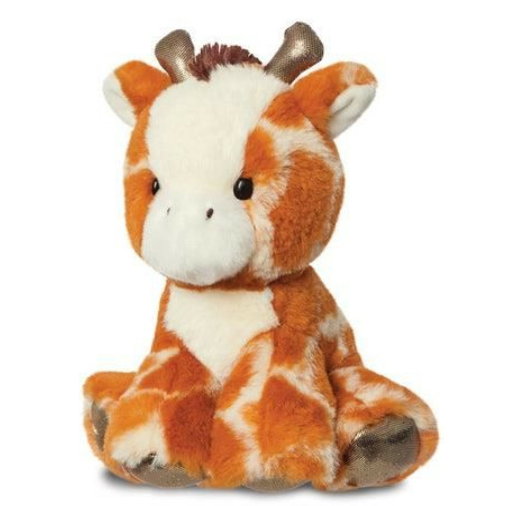 Pluche knuffeldier giraffe - gevlekt bruin - 20 cm - safari thema -