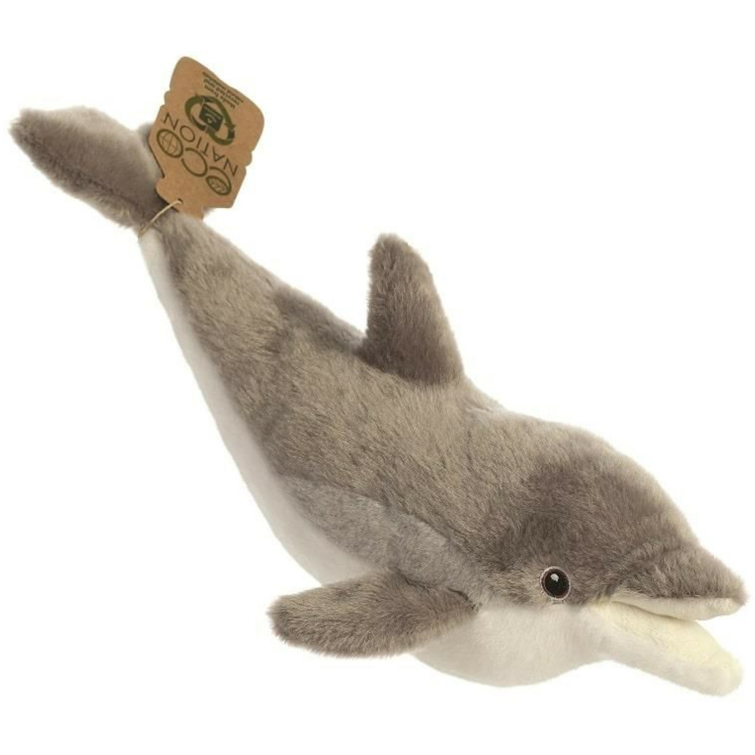 Pluche knuffeldier dolfijn - grijs - 38 cm - zeedieren thema -