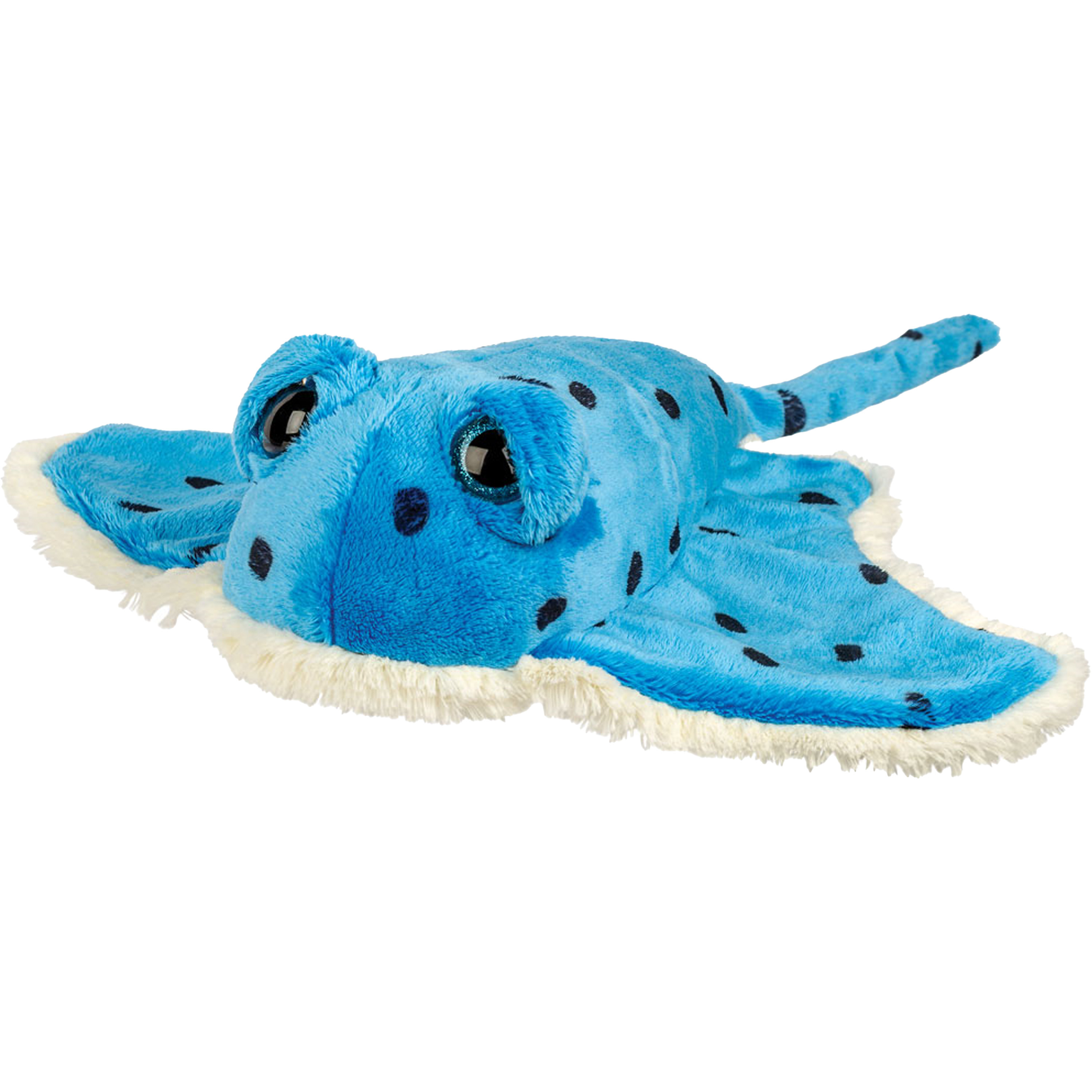 Suki Gifts pluche Pijlstaart Rog knuffeldier - cute eyes - blauw - 37 cm -