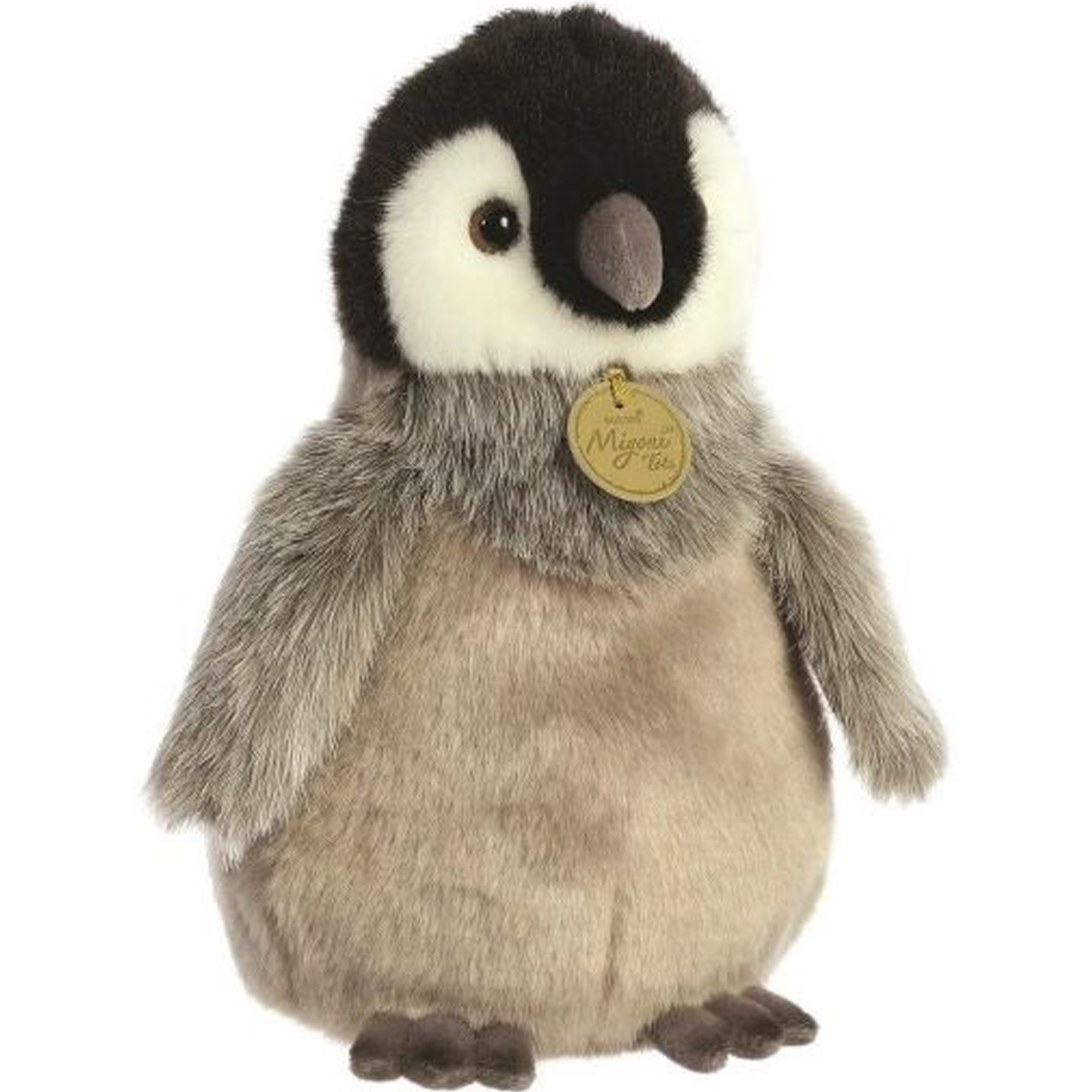 Pluche knuffeldier Pinguin kuiken - grijs - 23 cm - Artic thema -