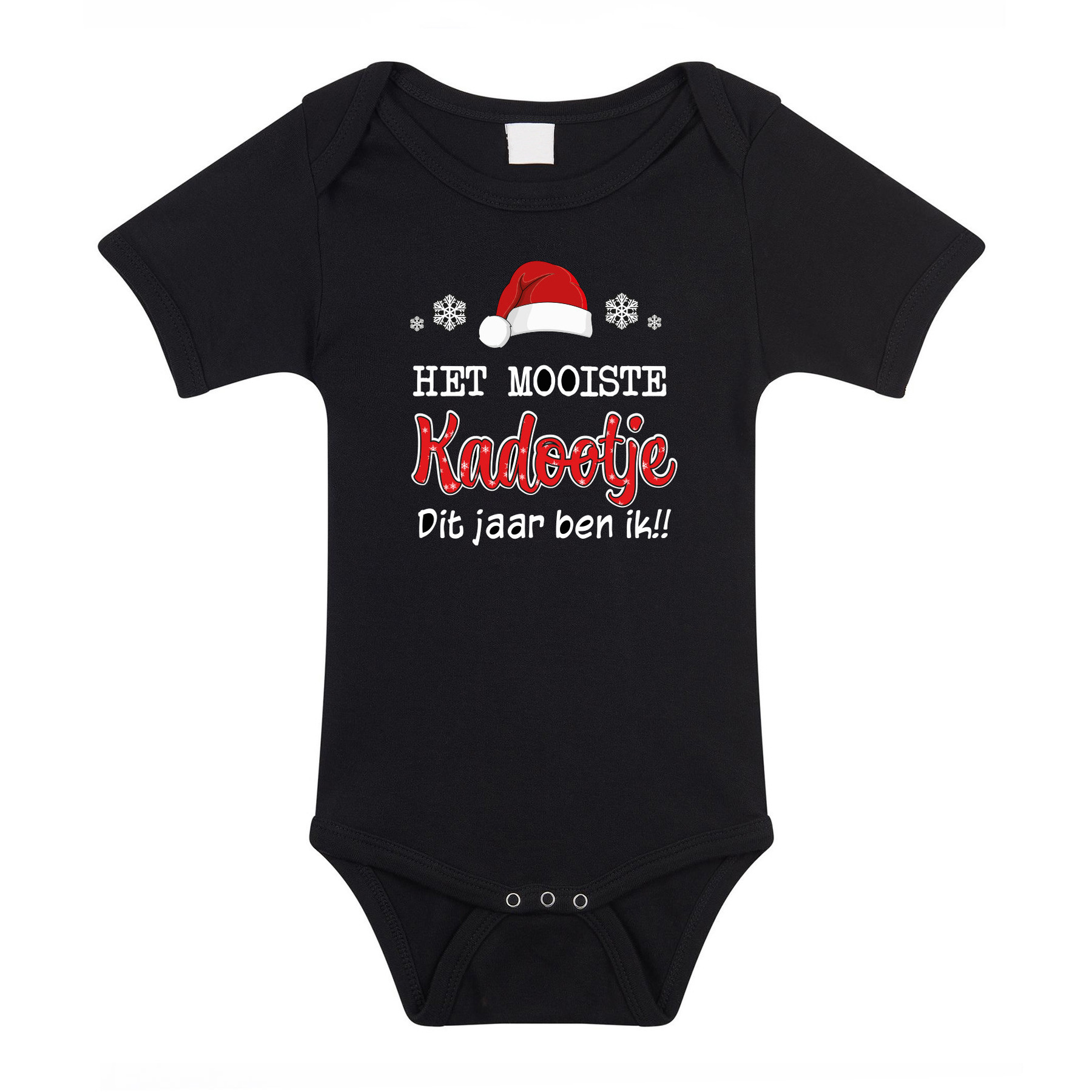 Kerst baby rompertje - Kadootje - zwart - Kerstdiner cadeau 92 (18-24 maanden) -