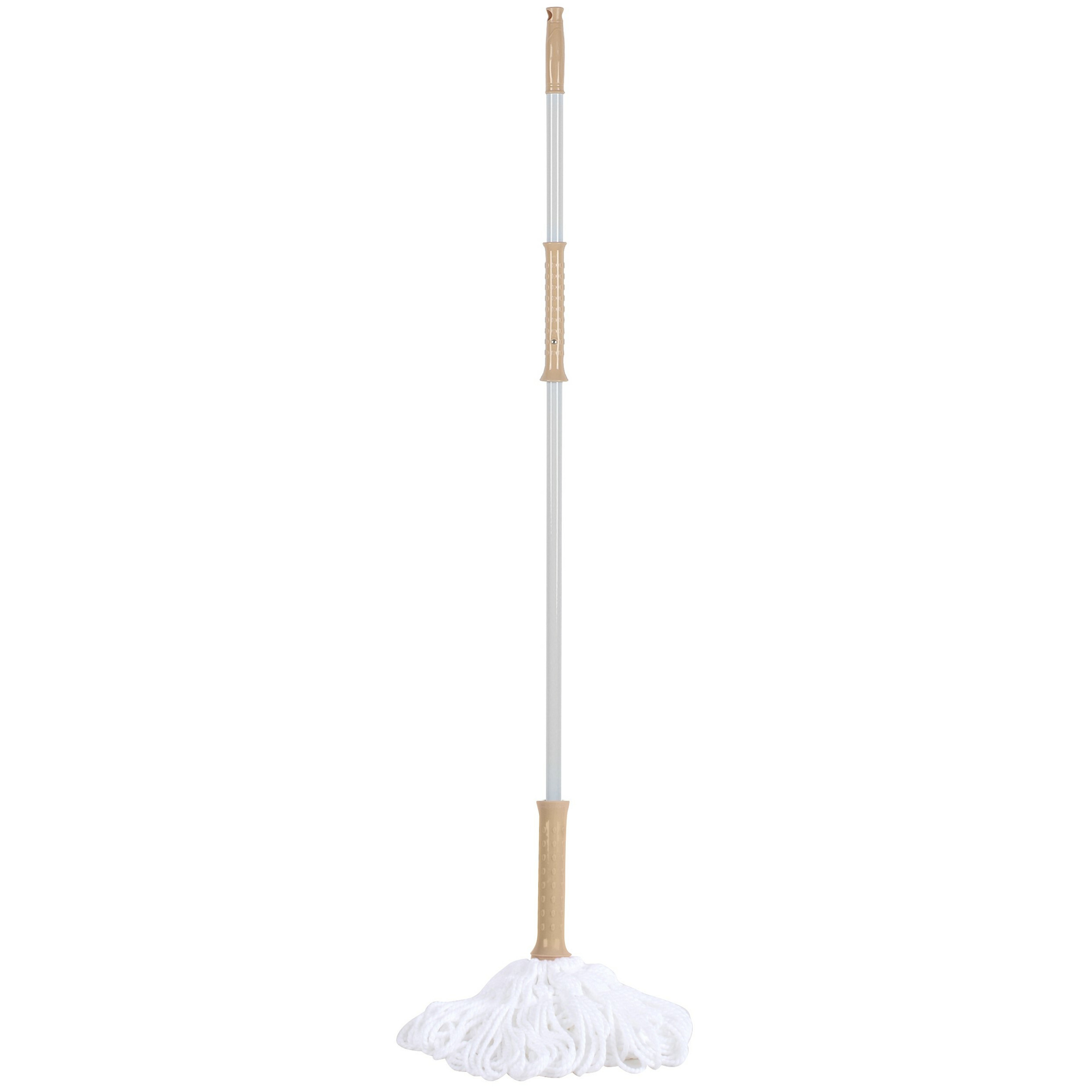 Schoonmaak/dweilen vloermop met telescoopsteel - uitschuifbaar 85 tot 125 cm -
