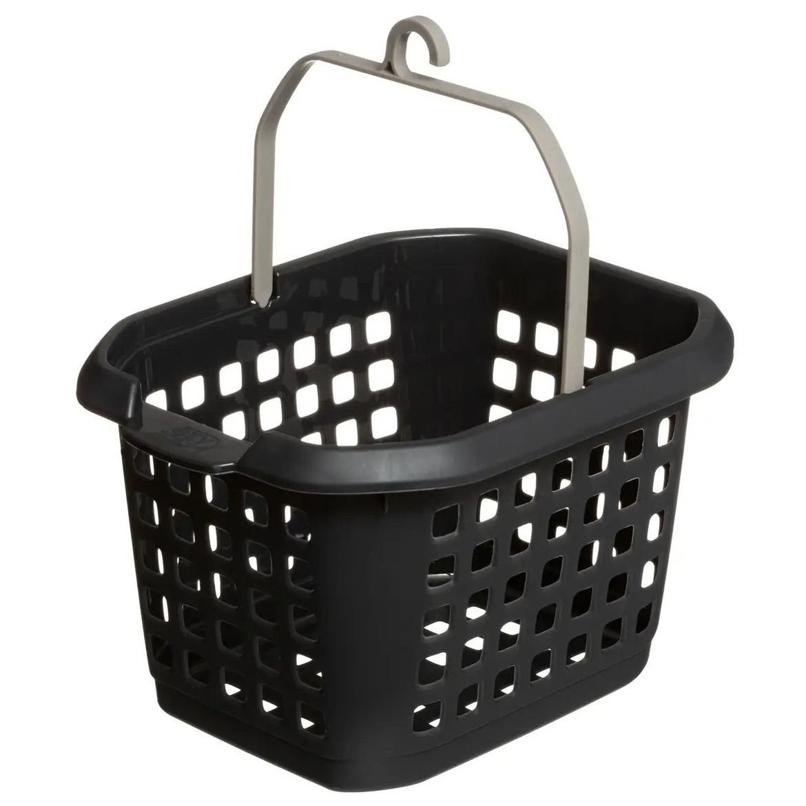 Wasknijpers ophang mandje/bakje - 22 x 13 x 17 cm - antraciet grijs - kunststof -