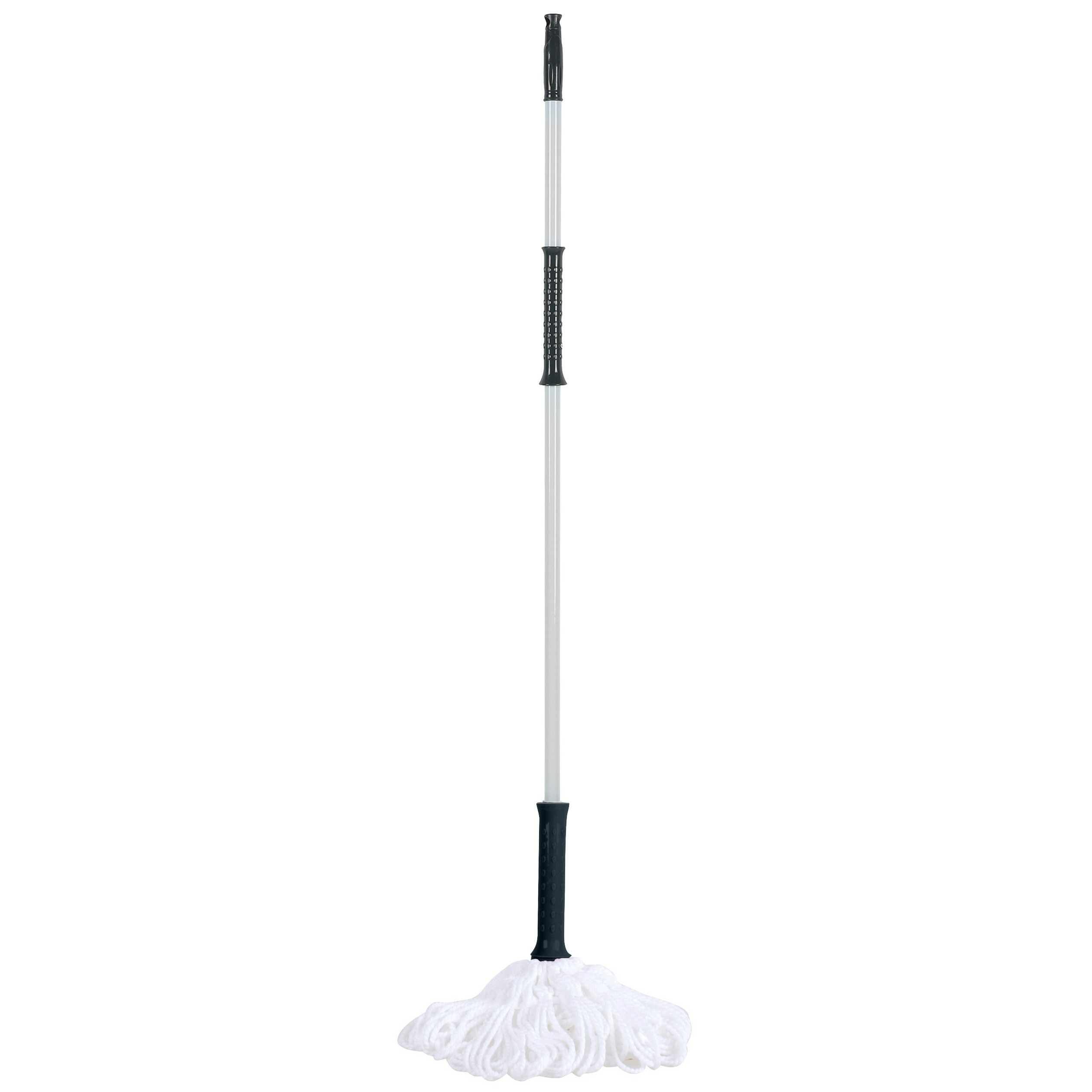 Schoonmaak/dweilen vloermop met telescoopsteel - uitschuifbaar 85 tot 125 cm -