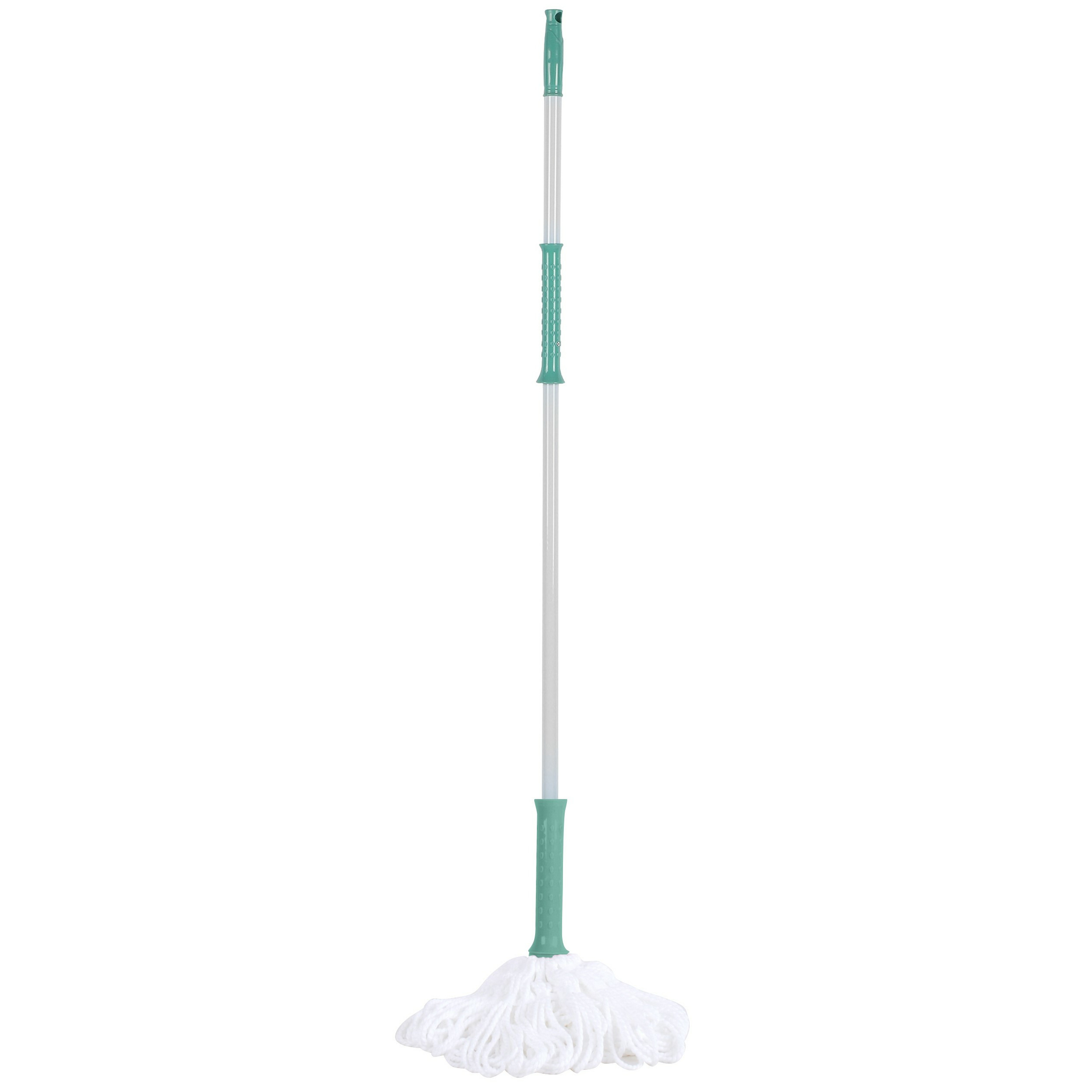 Schoonmaak/dweilen vloermop met telescoopsteel - uitschuifbaar 85 tot 125 cm -