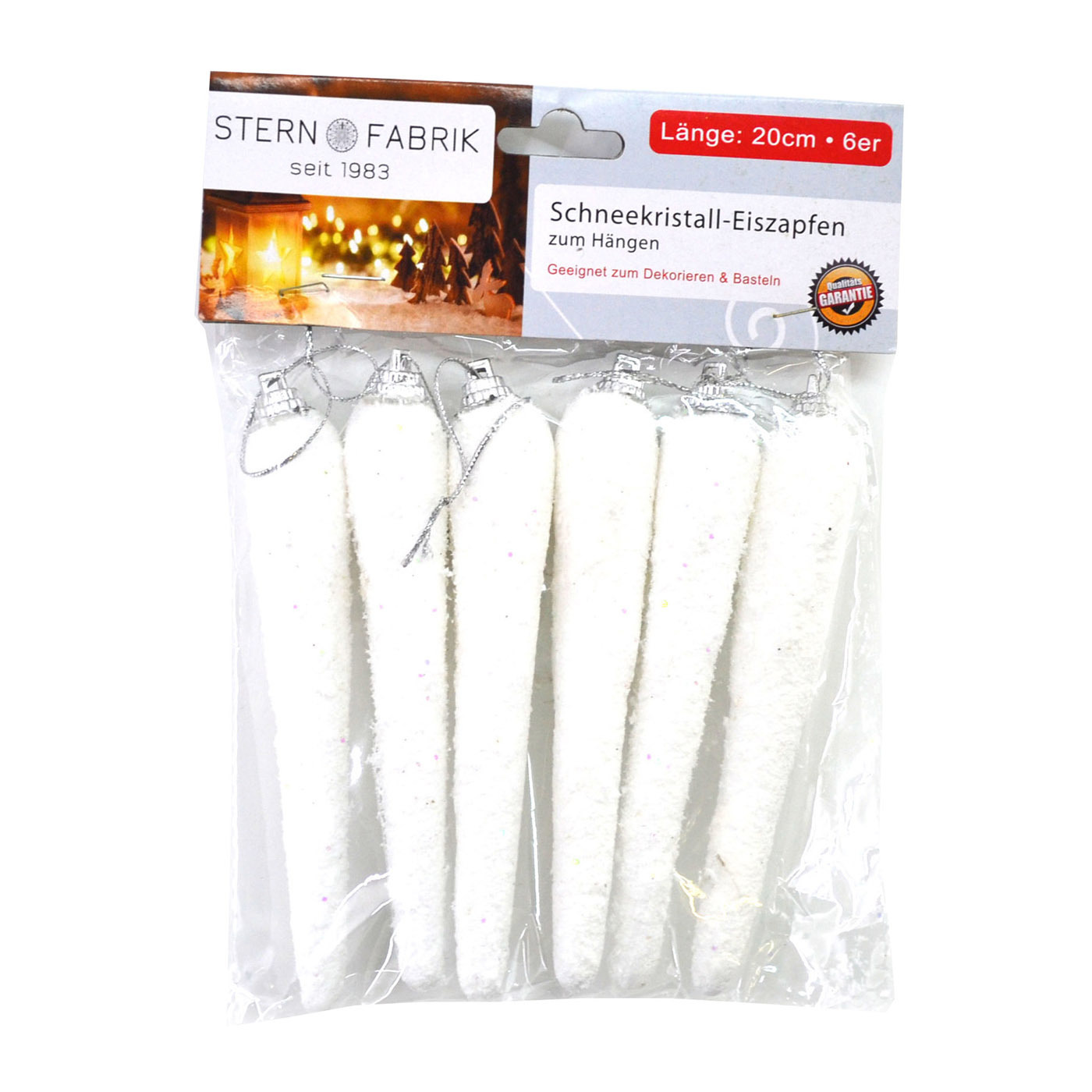 Kersthangers ijspegels - 12x stuks - wit - 12 cm - kunststof - sneeuw versiering -