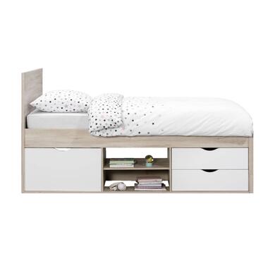 Bed Tempo incl. bedverhoger - eikenkleur - 90x200 cm - Leen Bakker
