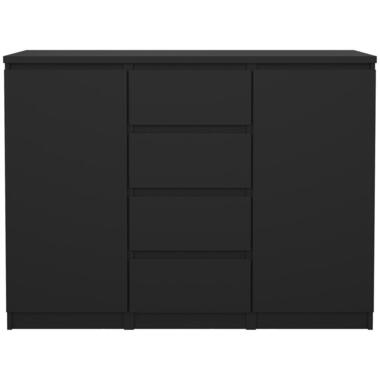 Kast Naia - mat zwart - 90,7x120,6x50 cm - Leen Bakker