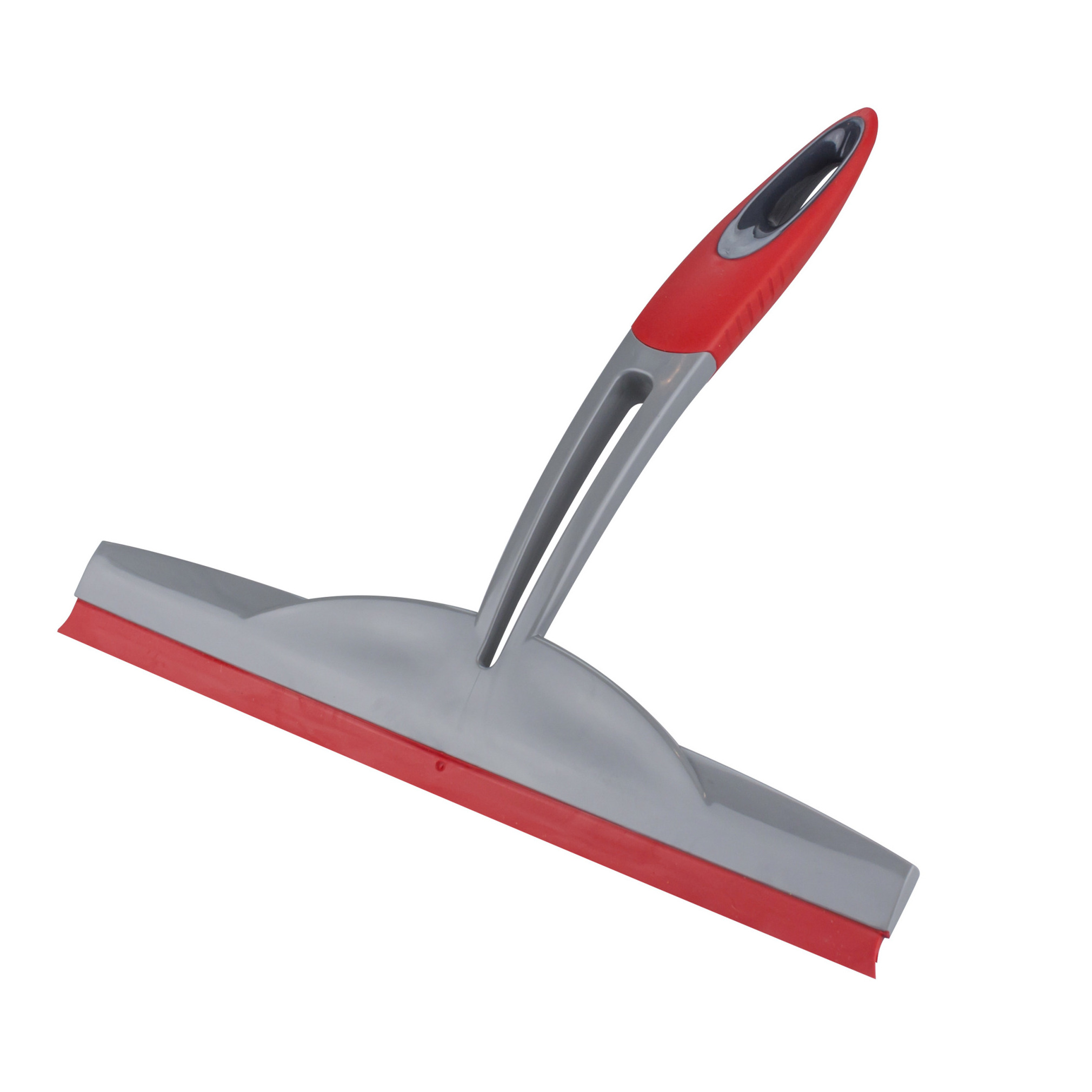 Raamwisser/raamtrekker/douchewisser - kunststof - rood/grijs - 25 cm breed -