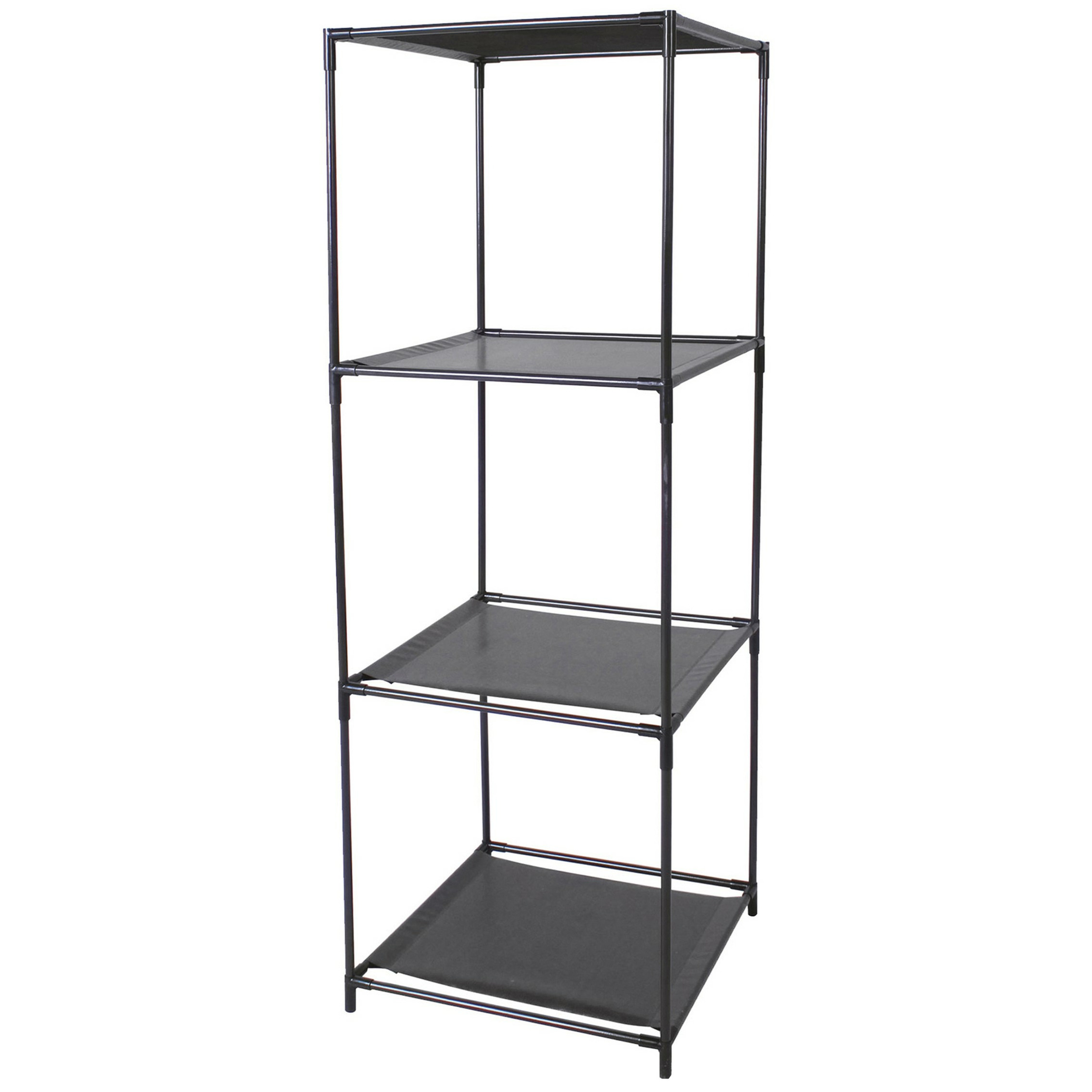 Urban Living Opbergrek 3-laags - metaal - kunststof - zwart - 34 x 104 cm - voor opbergmanden -