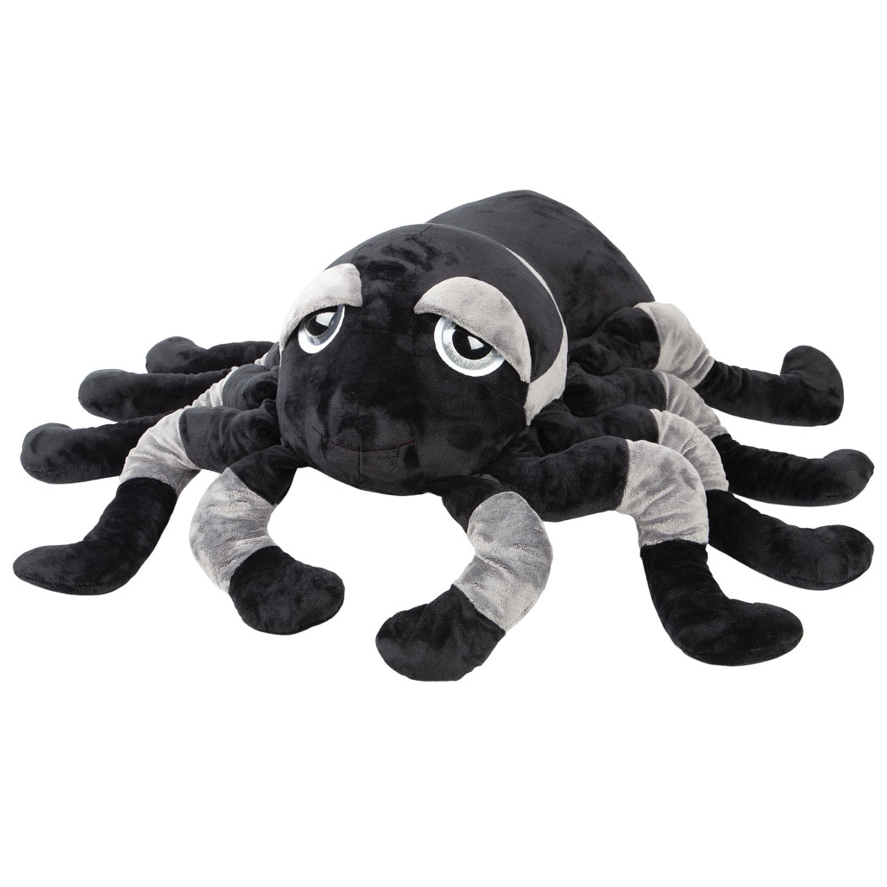 Pluche knuffel spin - tarantula - zwart/grijs - 82 cm - XXL-size -