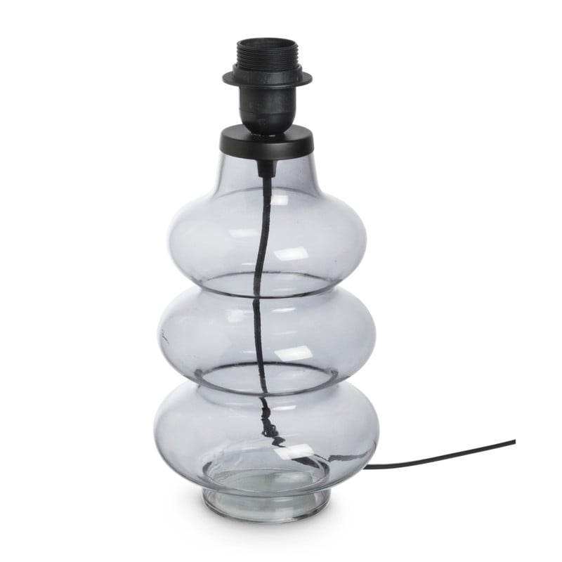 Lampvoet ribbel - grijs - ø14.5x31.5 cm