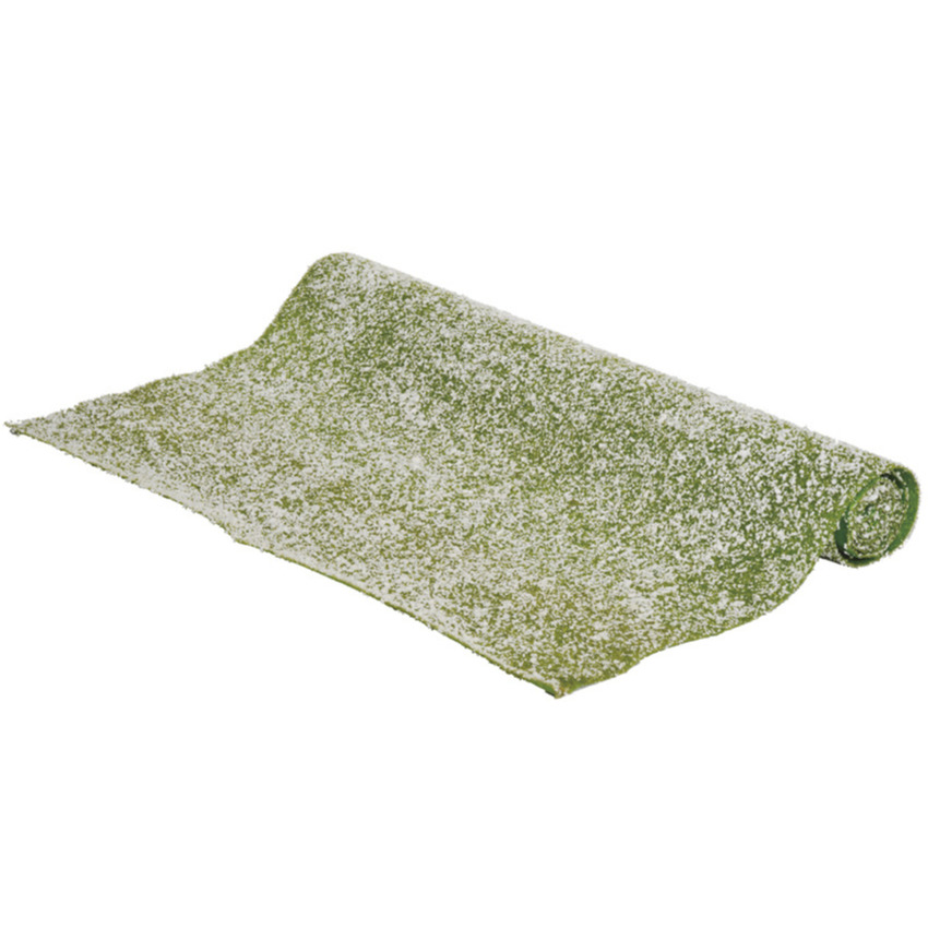 Kerstdorp grasmat ondergrond/achtergrond - besneeuwd - L120 x B47 cm -