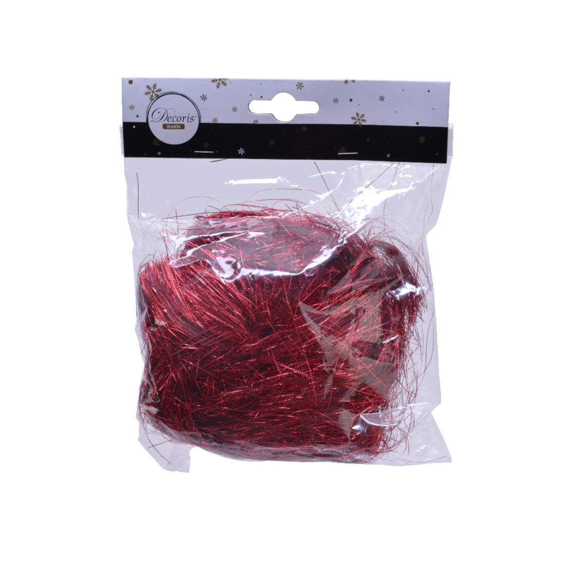 Engelenhaar - rood - 20 gram - synthetisch - kerstboom versiering lamettahaar -