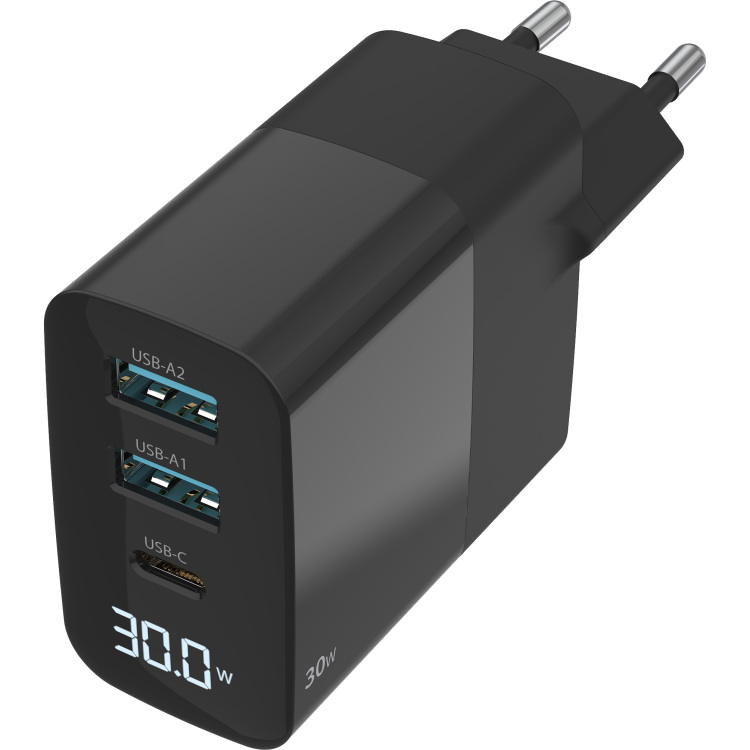 Sitecom 30 W GaN Power Delivery wandoplader met led-scherm oplader