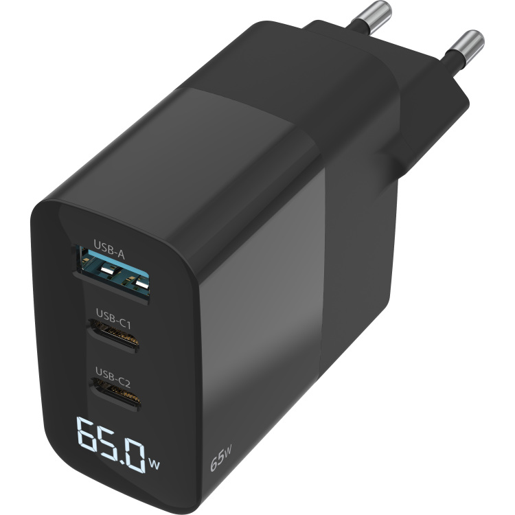 Sitecom 65 W GaN Power Delivery wandoplader met led-scherm oplader