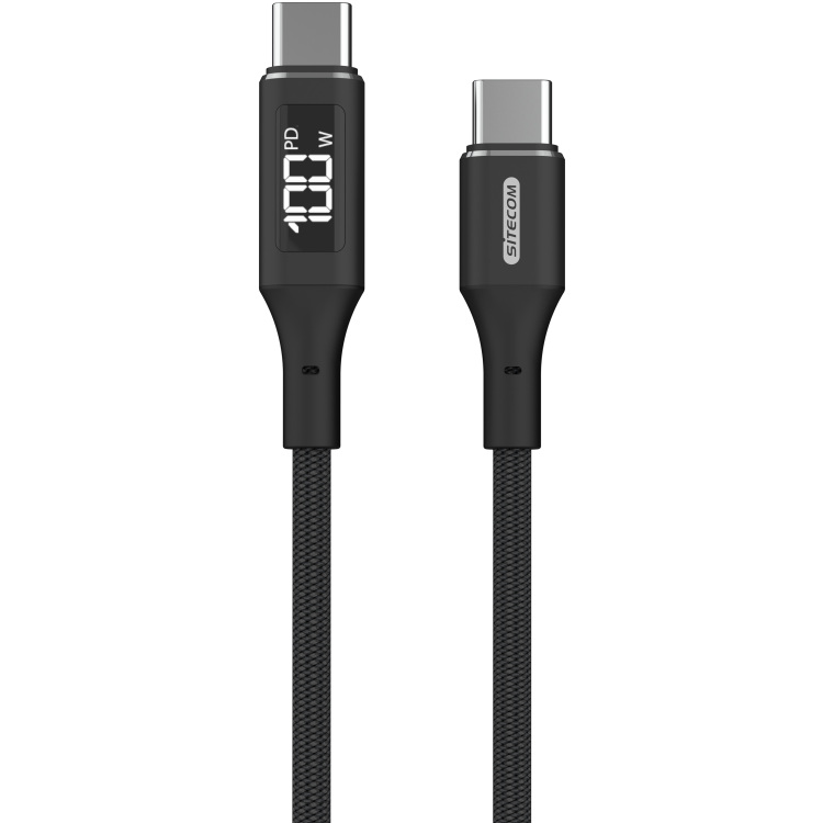 Sitecom USB-C naar USB-C voedingskabel met led-scherm kabel 1,5 meter