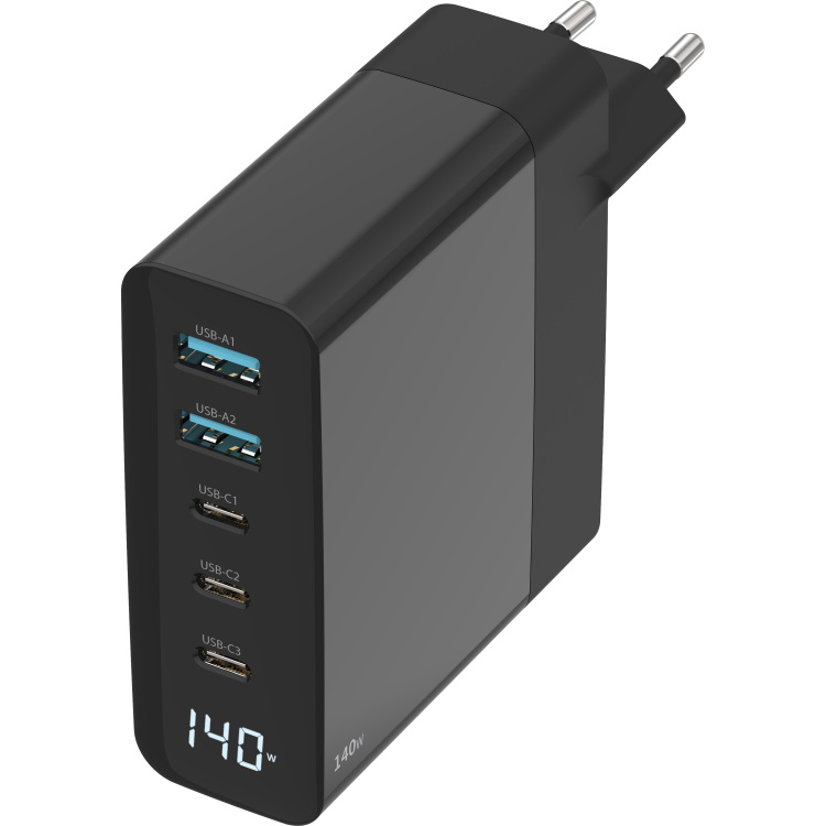 Sitecom 140 W GaN Power Delivery wandoplader met led-scherm oplader