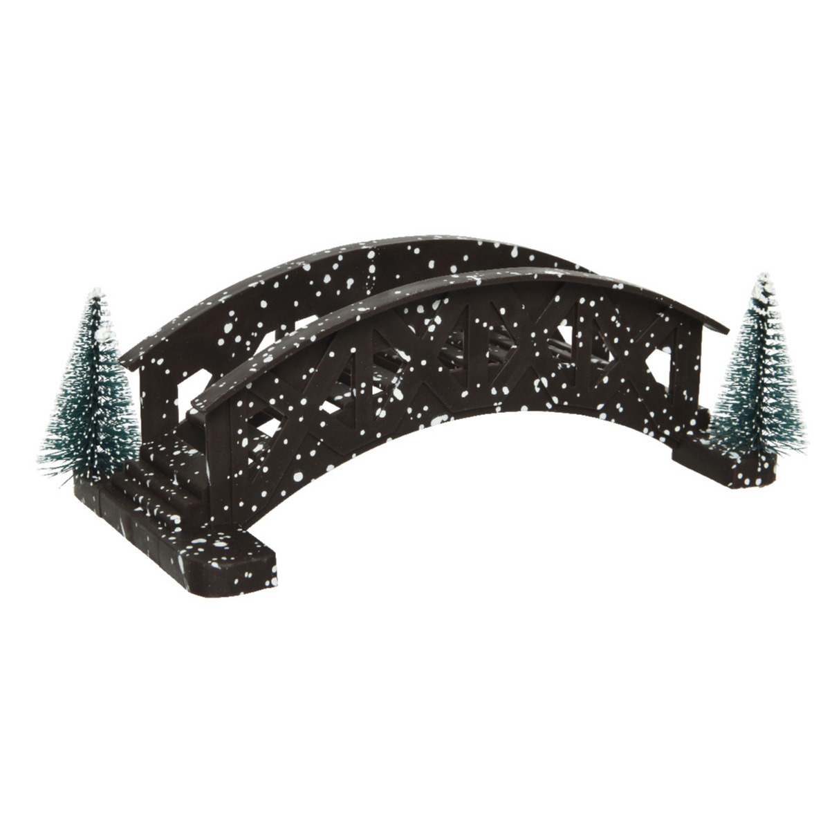 Kerstdorp miniatuur bruggetje - 19 cm - kunststof - omgeving accessoires -