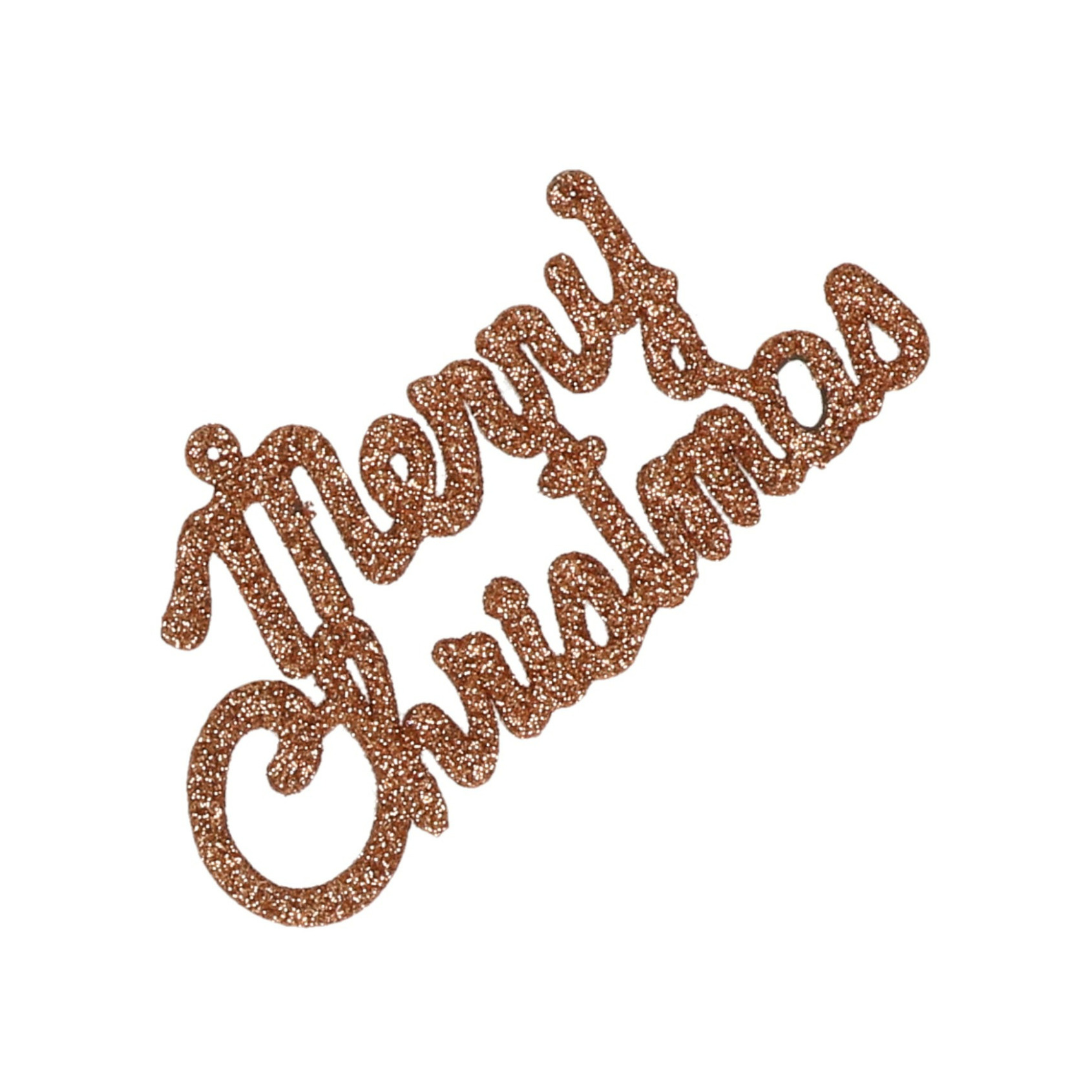 Kersthangers Merry Christmas - 6x stuks - koper - kunststof - 10 cm -