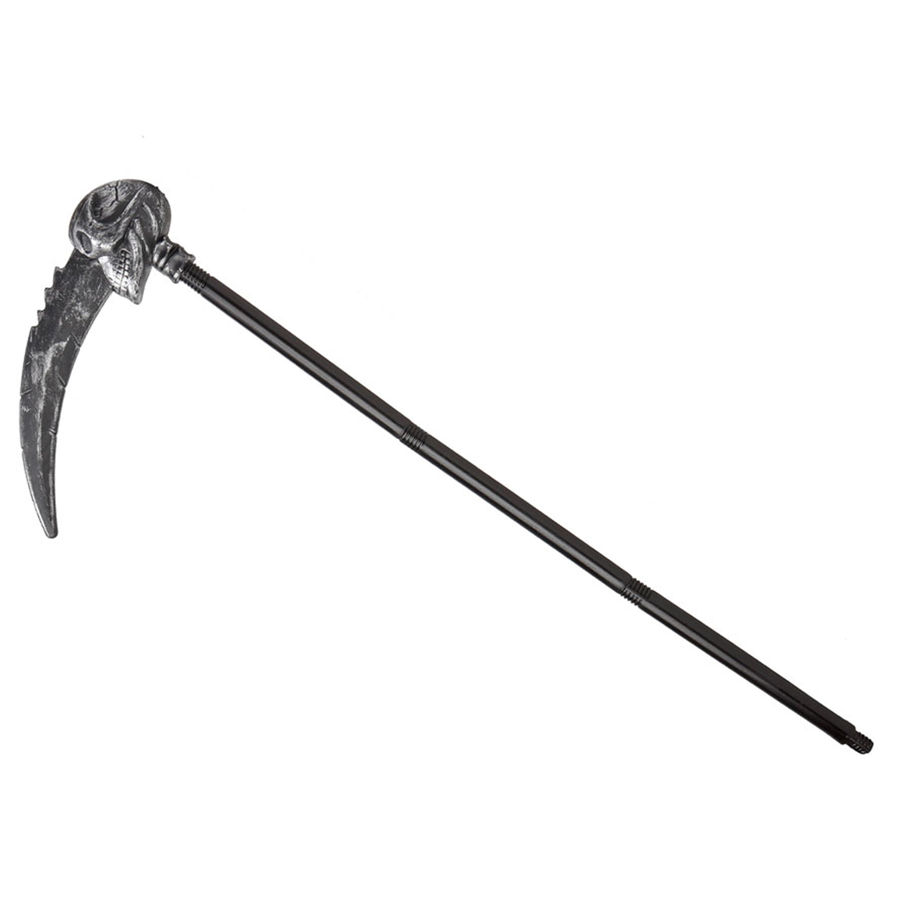 Zwarte zeis van magere Hein - plastic - 122 cm - Halloween wapens accessoires -