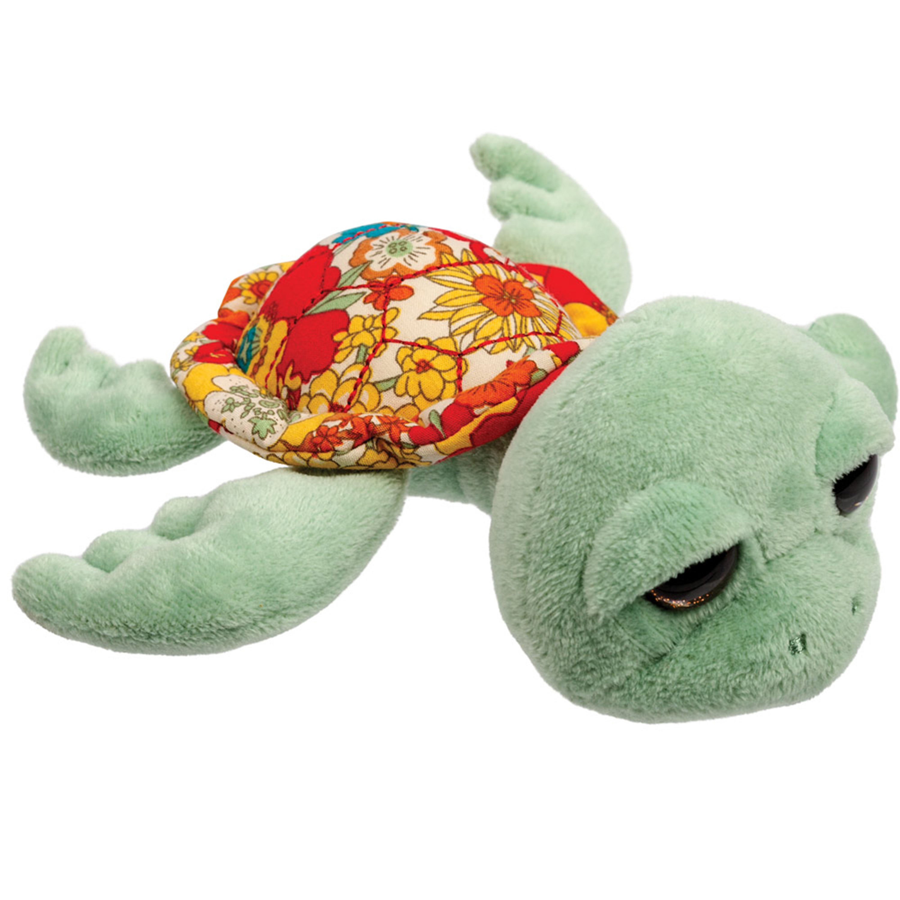 Suki Gifts pluche zeeschildpad Jules knuffeldier - cute eyes - lichtgroen - 14 cm -