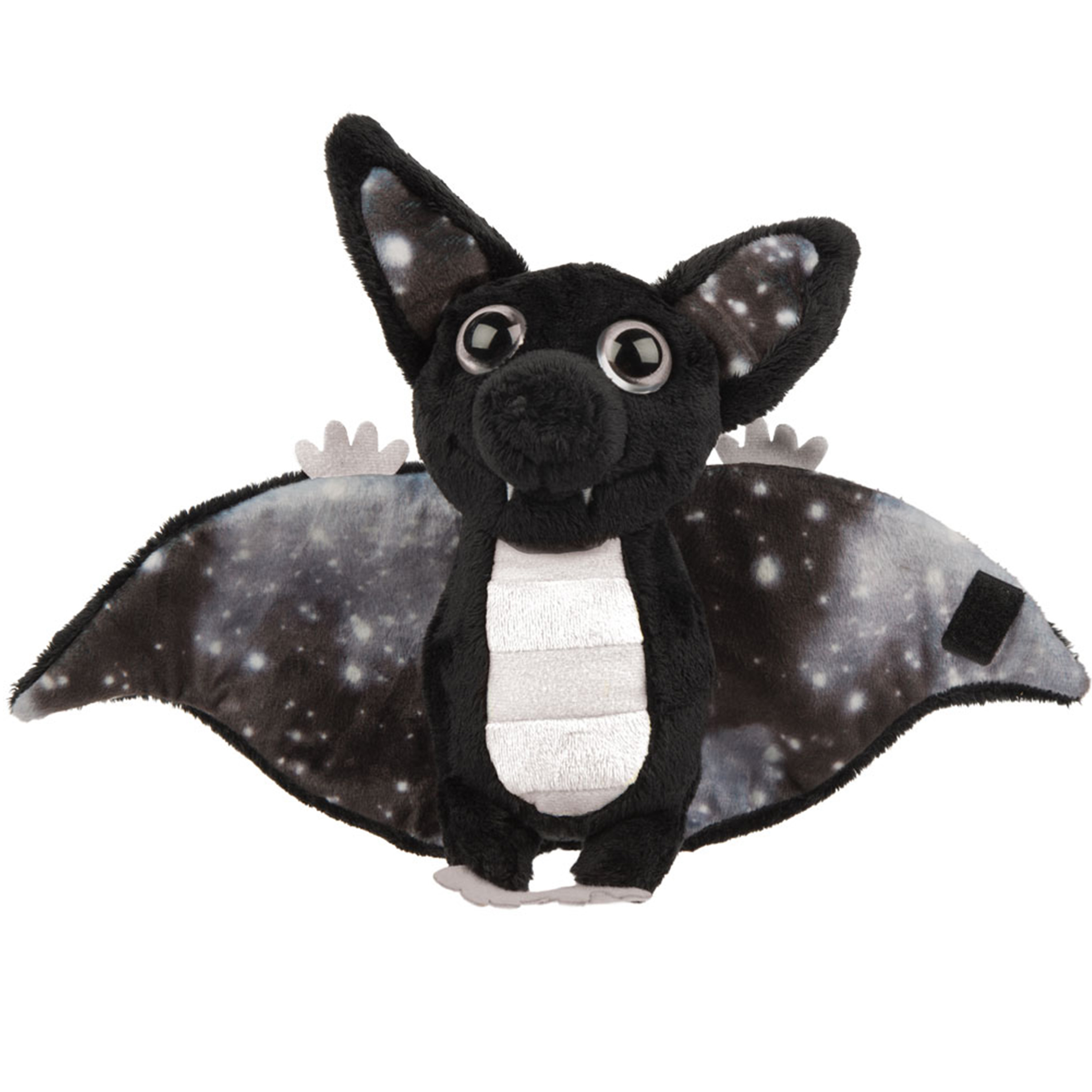 Pluche knuffeldier vleermuis - zwart/wit - 17 cm - speelgoed -