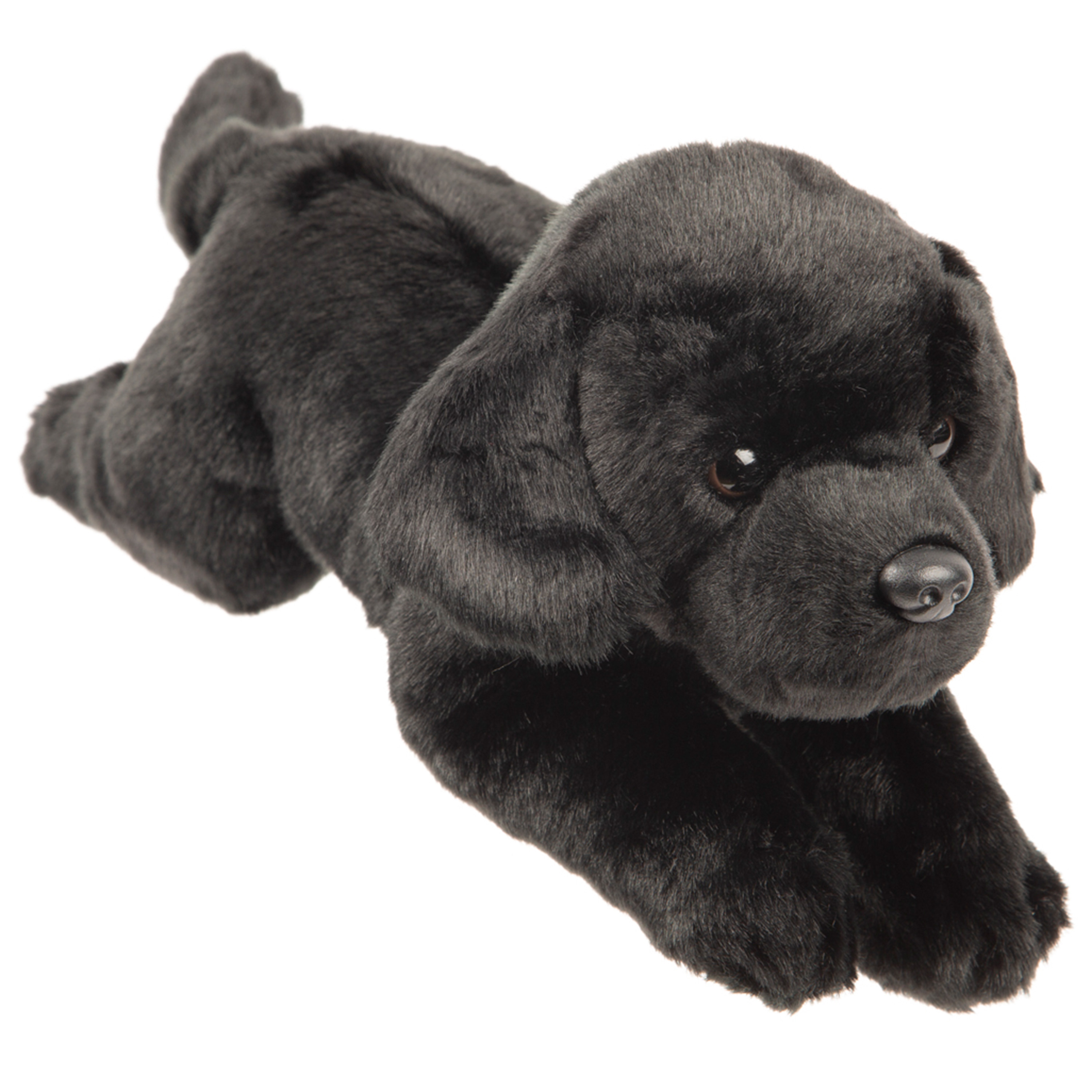 Pluche knuffeldier hond - zwarte labrador - 30 cm - huisdieren thema -