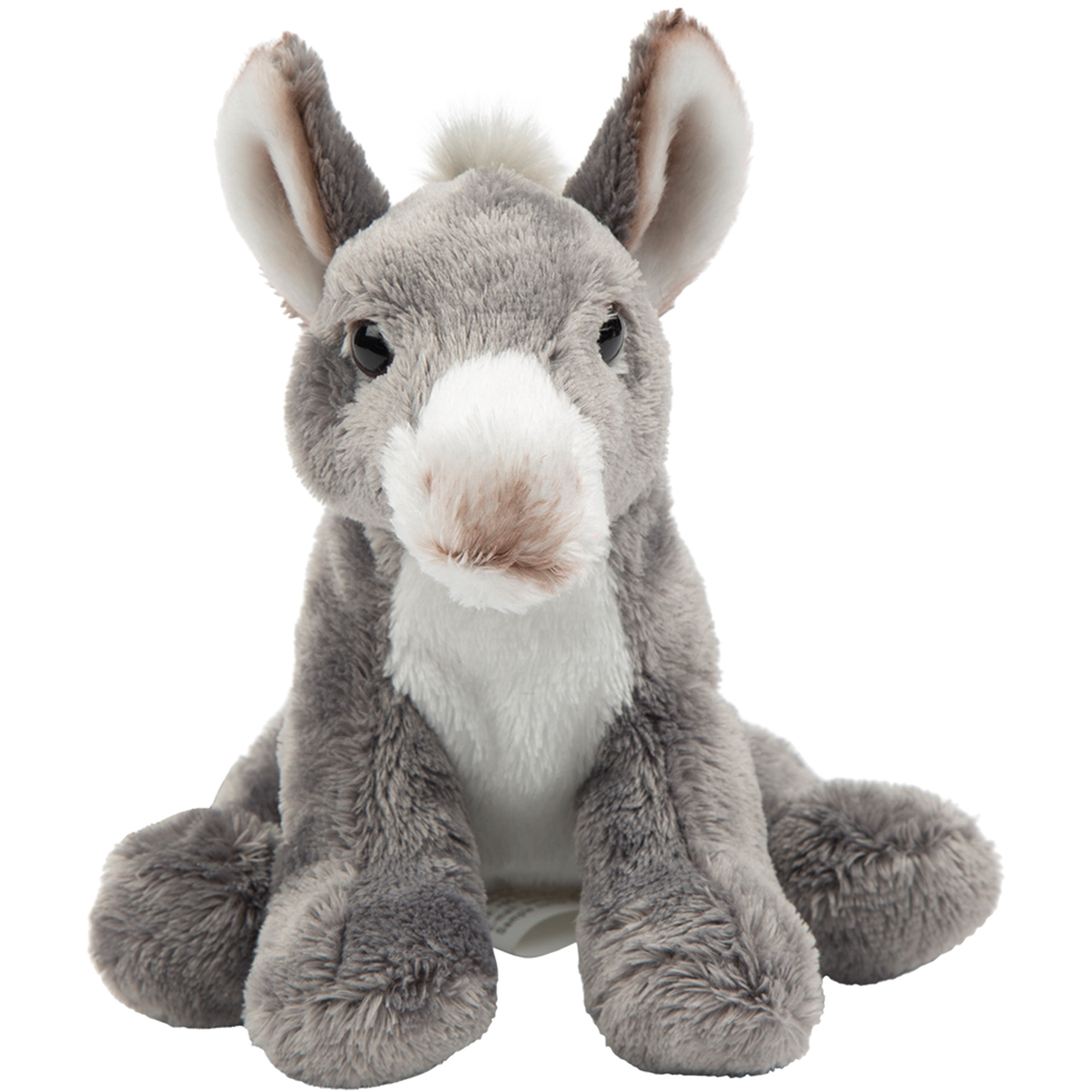 Pluche knuffeldier Ezel - grijs - 33 cm - boerderij thema -