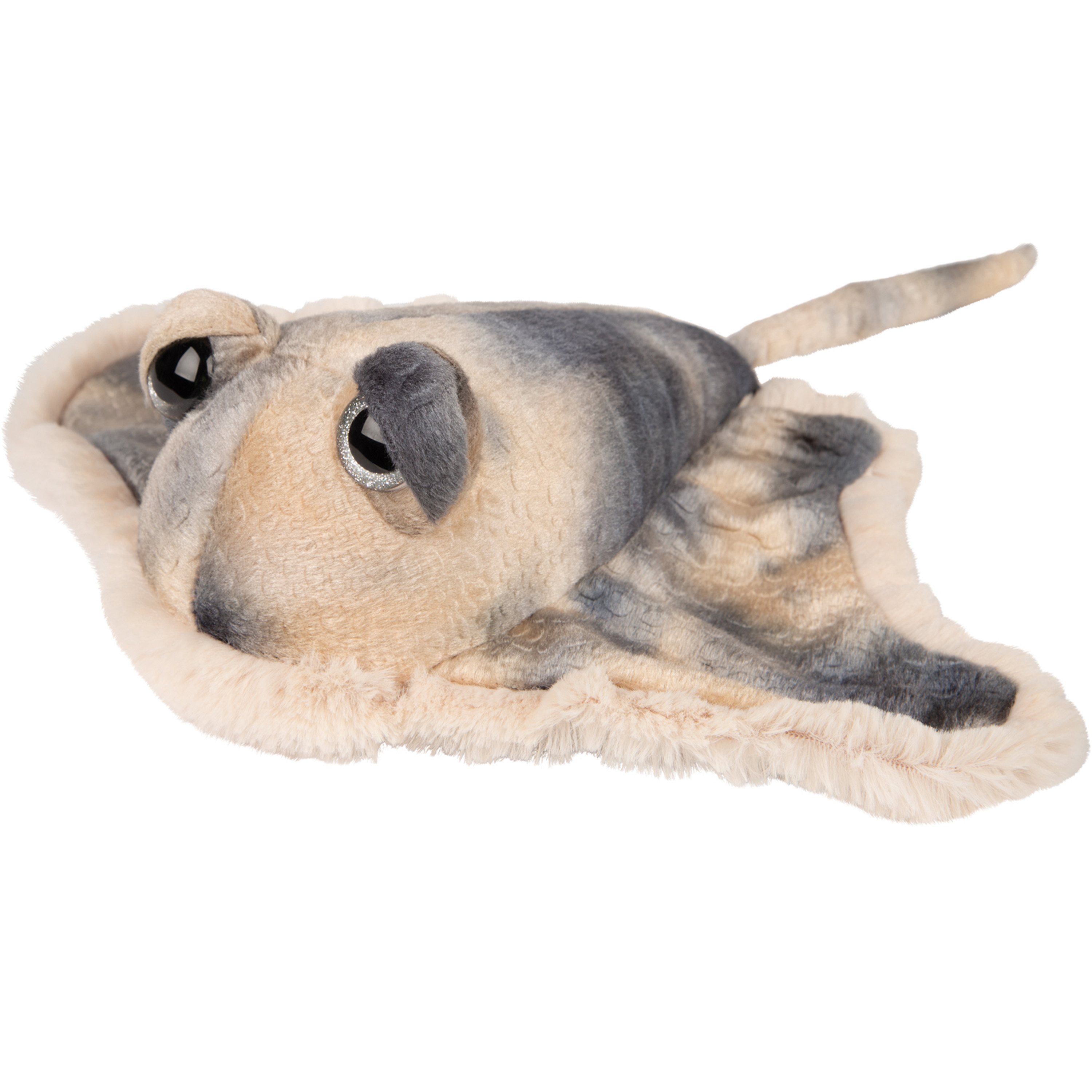 Suki Gifts pluche Pijlstaart Rog knuffeldier - cute eyes - grijs - 37 cm -