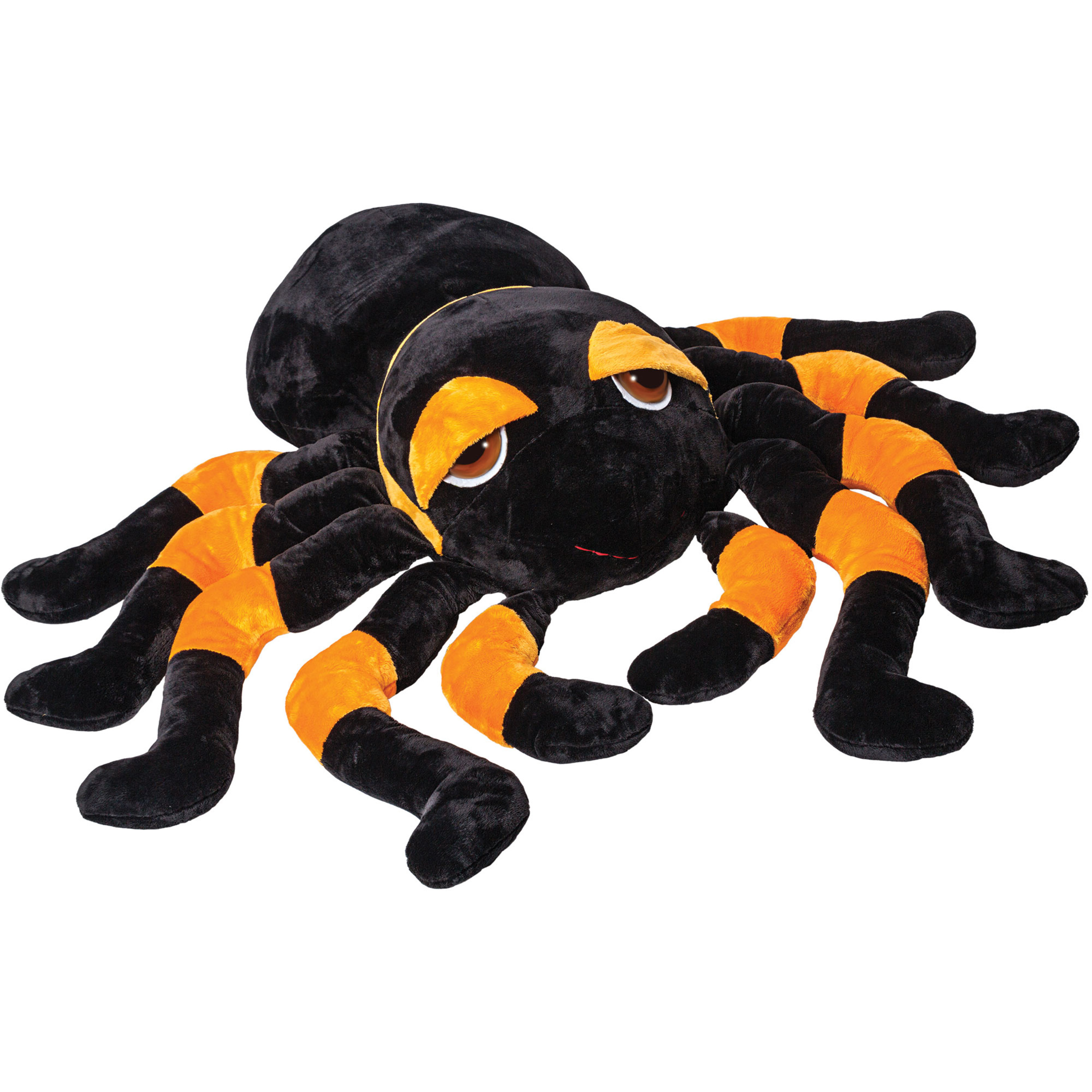 Pluche knuffel spin - tarantula - zwart/oranje - 82 cm - XXL-size -