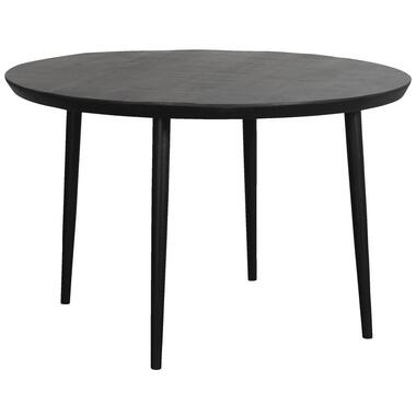 Eetkamertafel Lexy rond - mangohout/zwart - 76xØ120 cm - Leen Bakker