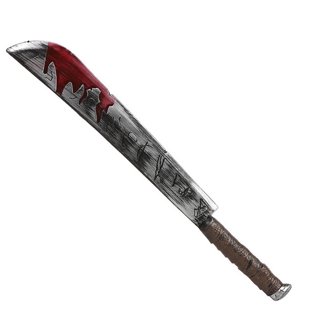 Grote machete/zwaard met bloed - plastic - 74 cm - Halloween/ridders verkleed wapens -