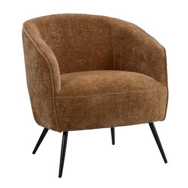 Fauteuil Carlton - stof - bruin - Leen Bakker
