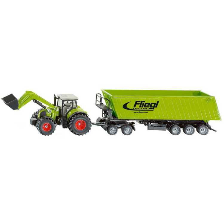 SIKU Farmer - Tractor met voorlader, dolly en kiepwagen met kantelbak modelvoertuig Schaal 1:50