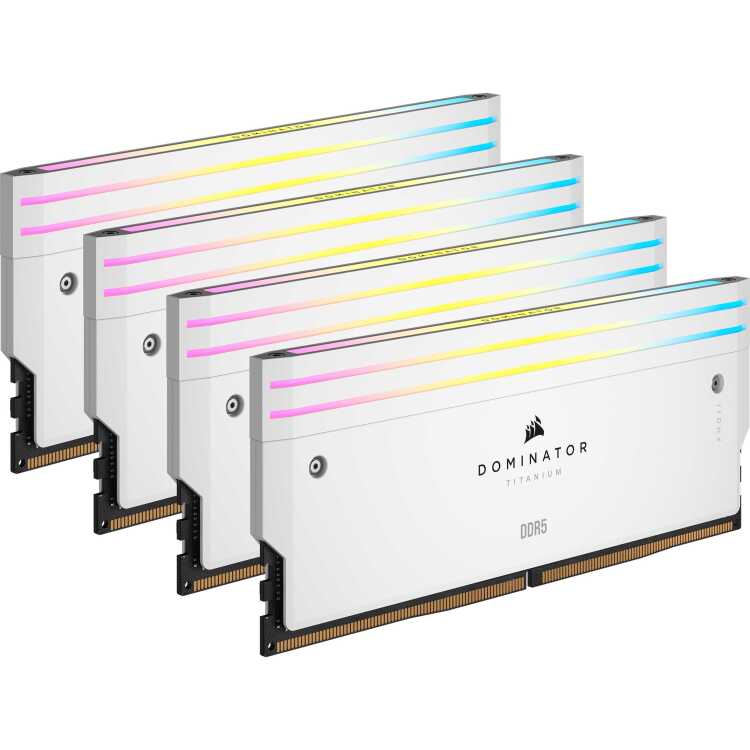 Corsair 64 GB DDR5-6400 Quad-Kit werkgeheugen CMP64GX5M4B6400C32W, Dominator Titanium RGB, XMP
