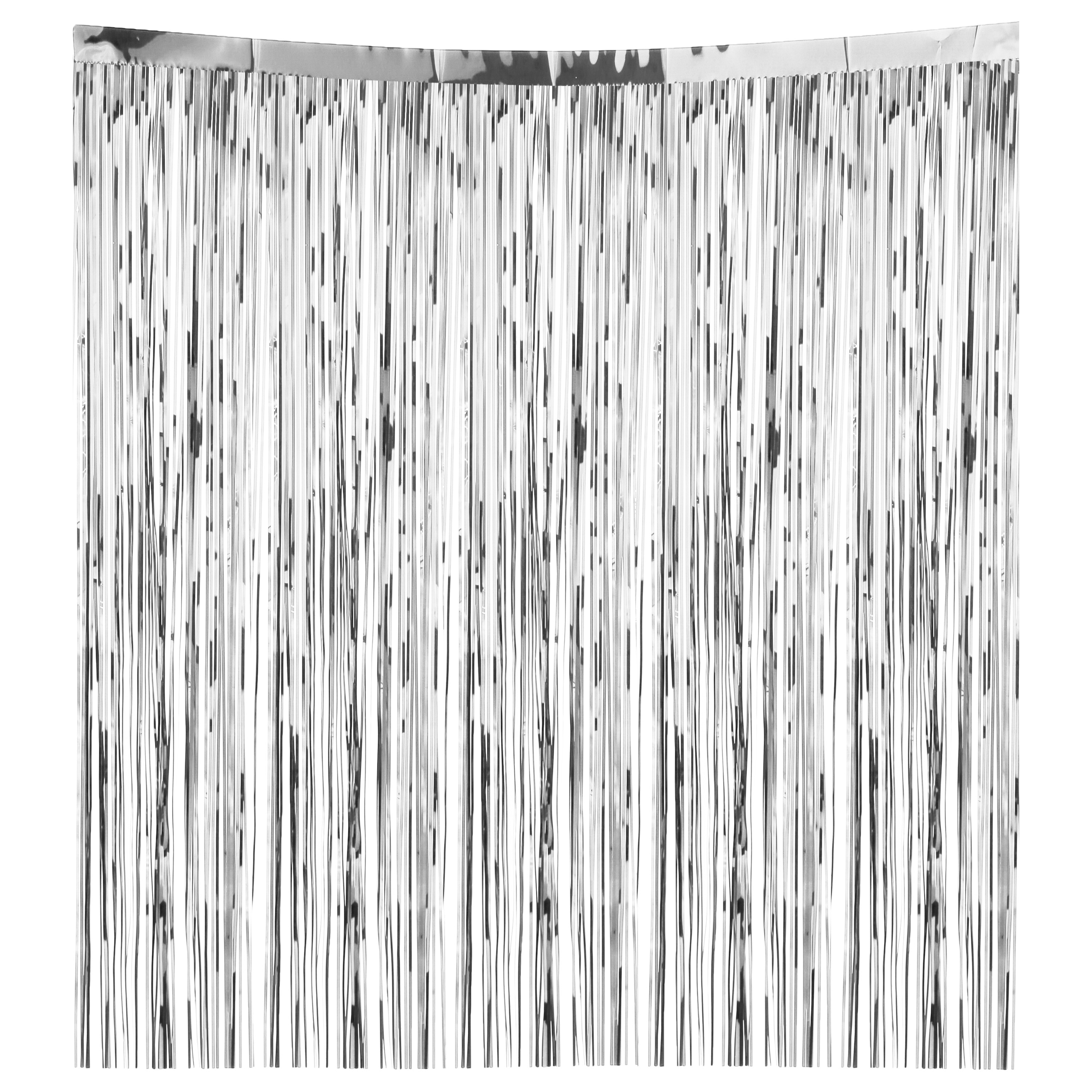 Engelenhaar/lametta slierten - 2x - zilver - 50 x 50 cm - folie - kerstboomversiering -
