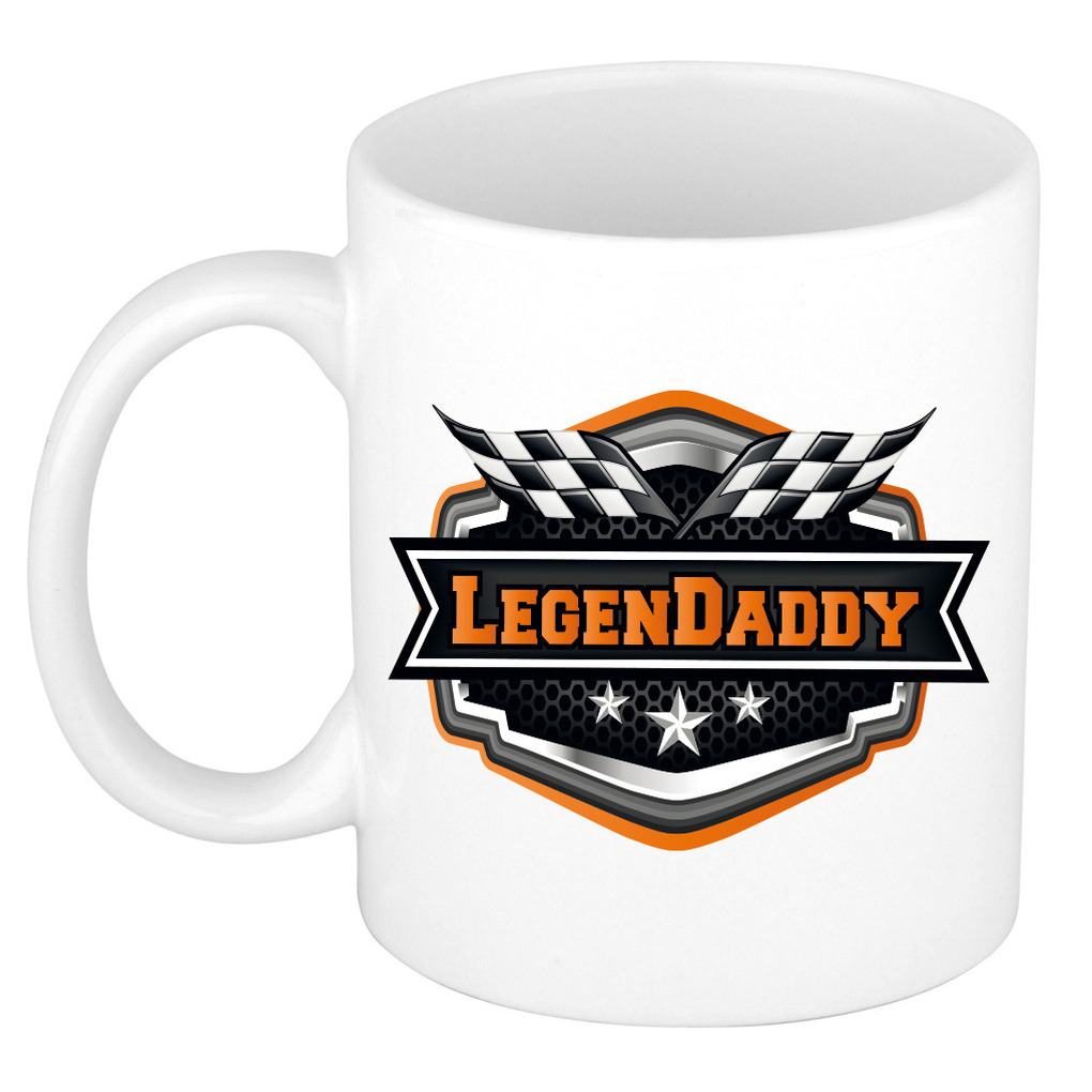 Vader/papa cadeau mok - LegenDaddy - oranje - 300 ml - vaderdag/verjaardag -