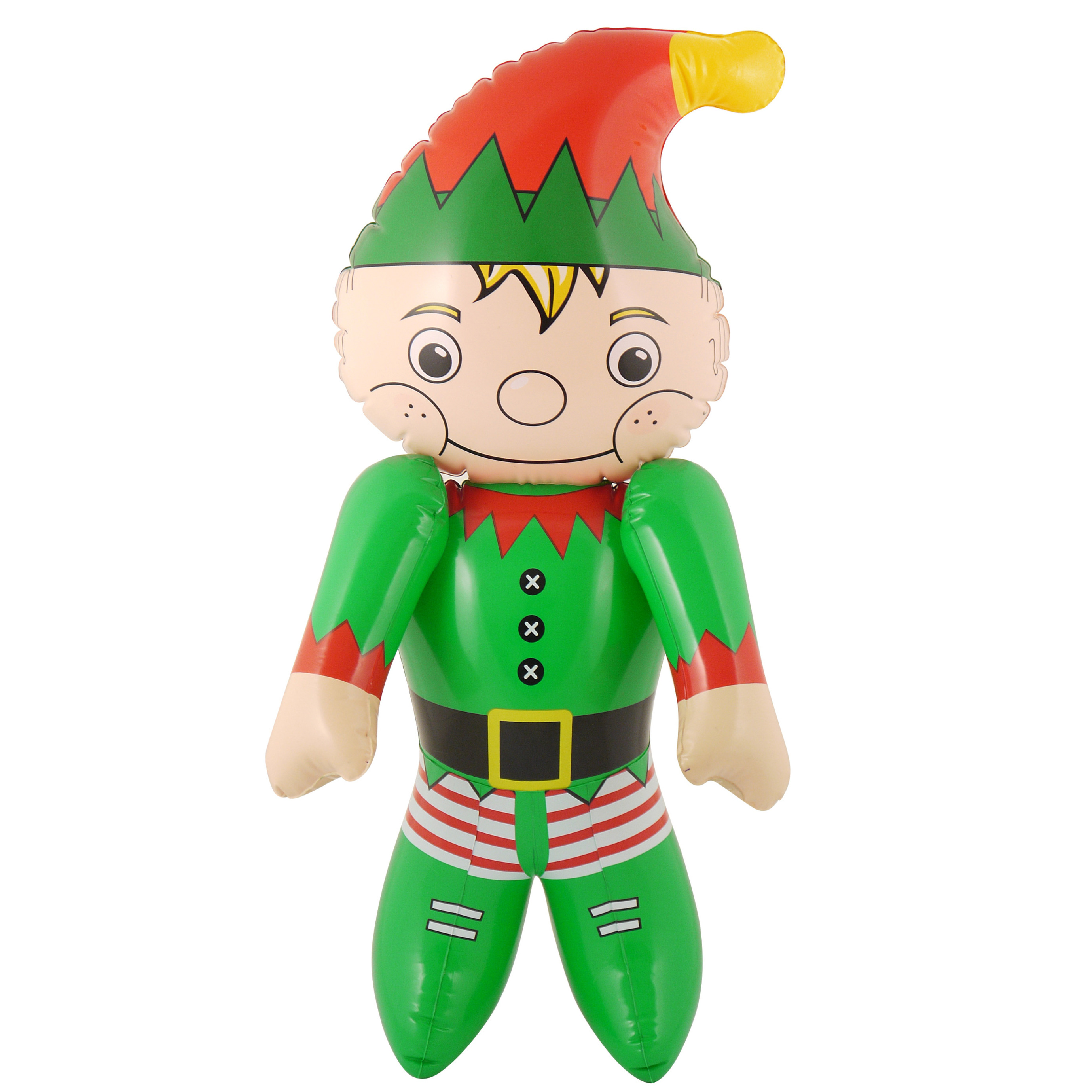 Decoratie kerstelf - opblaasbaar - H65 cm - opblaas figuur/pop -