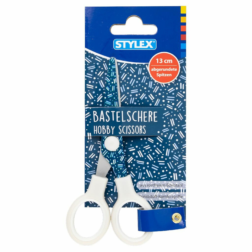 Hobby/knutsel schaar voor kinderen - wit - 13 cm - papierschaar -