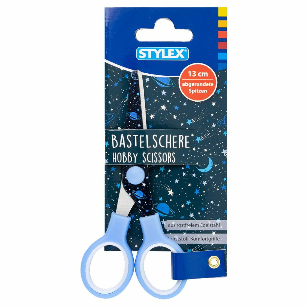 Hobby/knutsel schaar voor kinderen - lichtblauw - 13 cm - papierschaar -