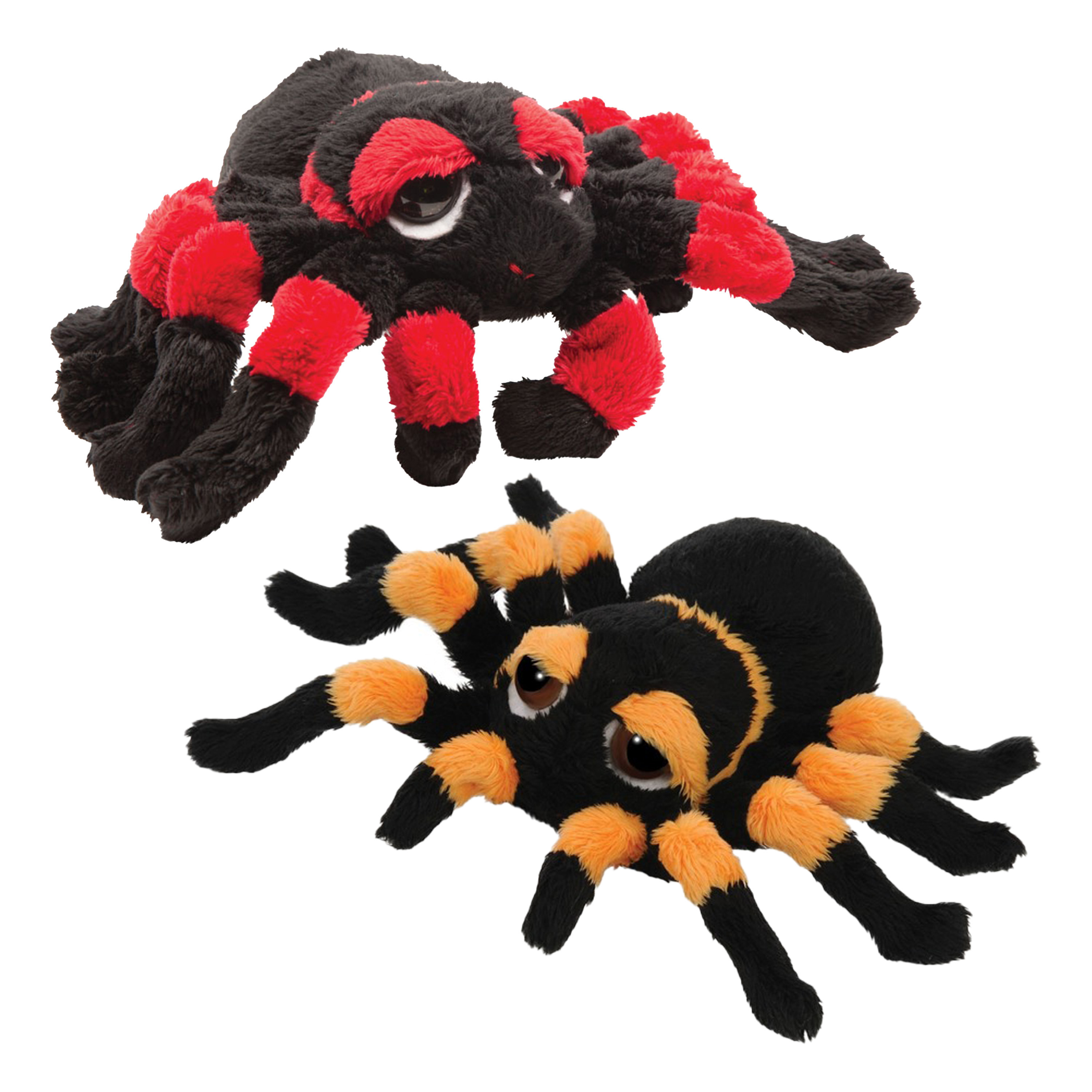 Pluche knuffel spinnen 2x stuks - tarantulas - 22 cm - speelgoed -