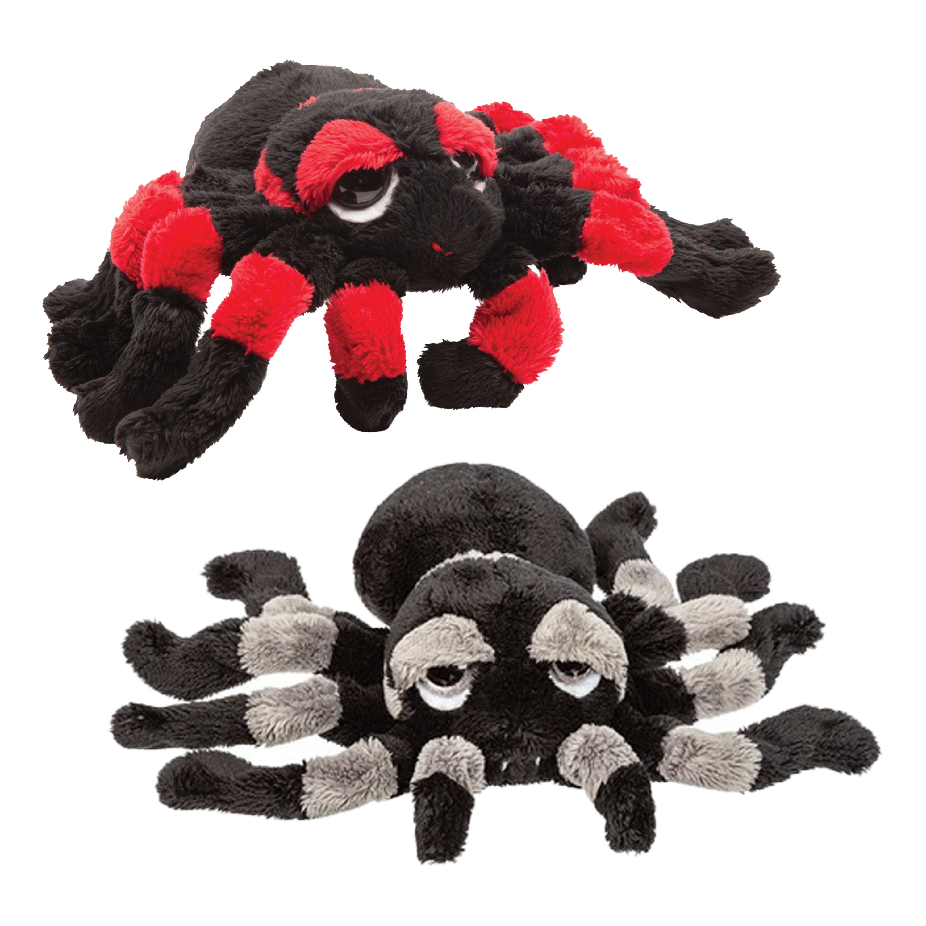 Pluche knuffel spinnen 2x stuks - tarantulas - 22 cm - speelgoed -