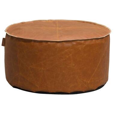 Lebel poef Jens - cognac - 60x30 cm - Leen Bakker