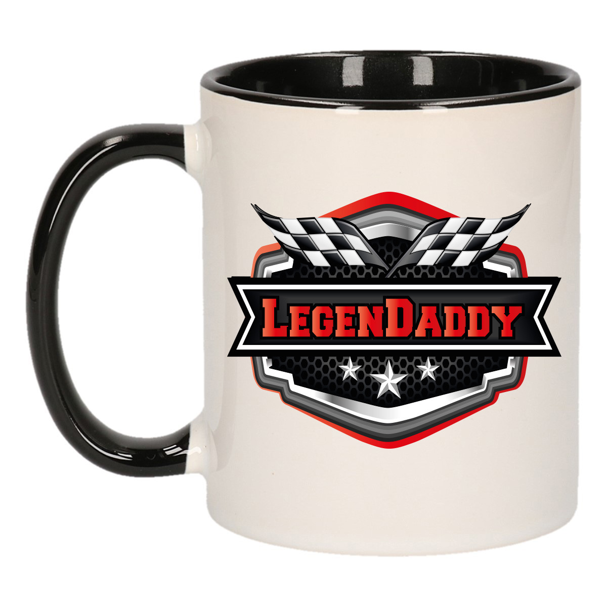 Vader/papa cadeau mok - Legendaddy - rood/zwart - 300 ml - vaderdag/verjaardag -